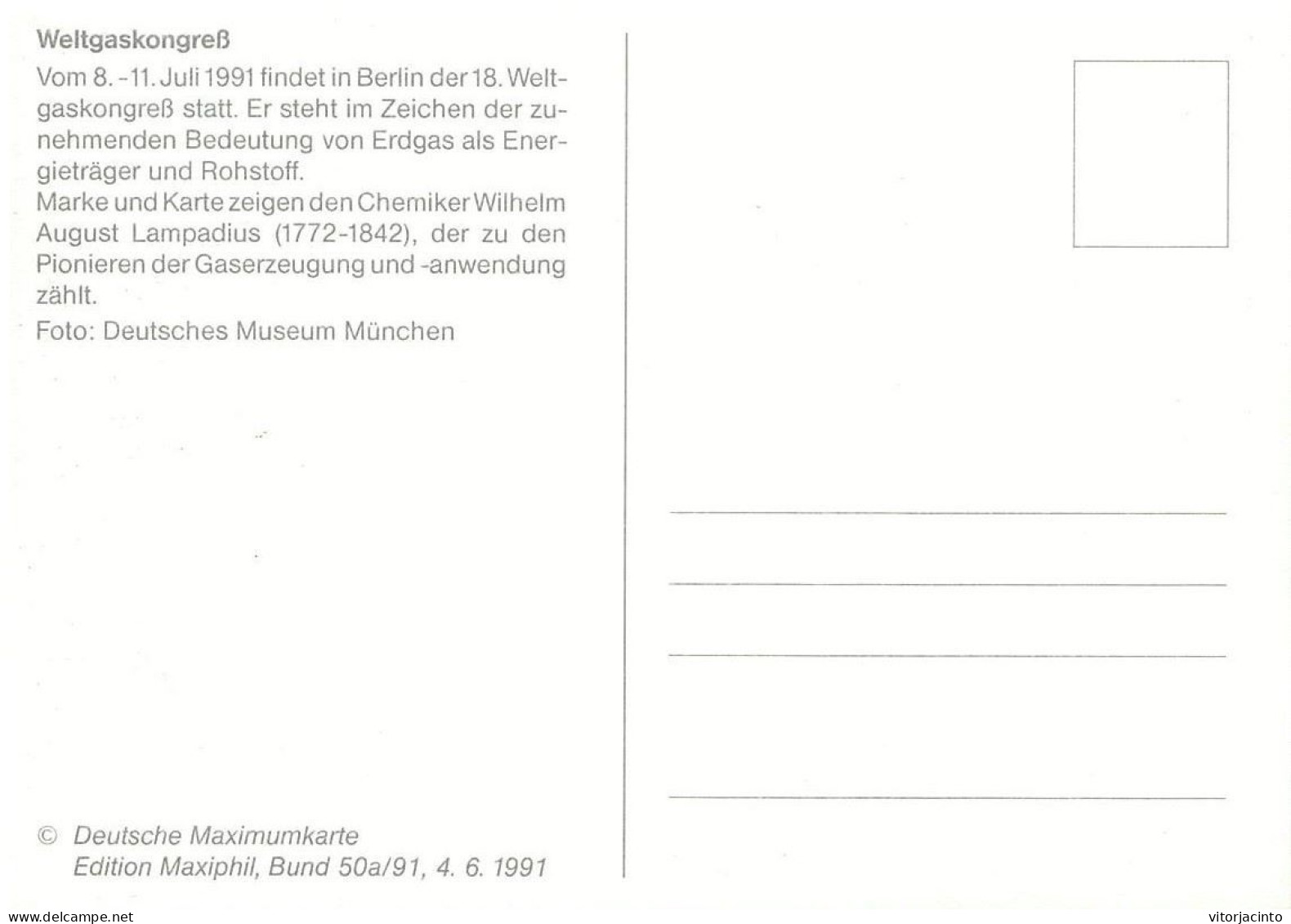 Germany - Maxicard - 1991 International Energy Congress - Berlin, Germany - Electricity