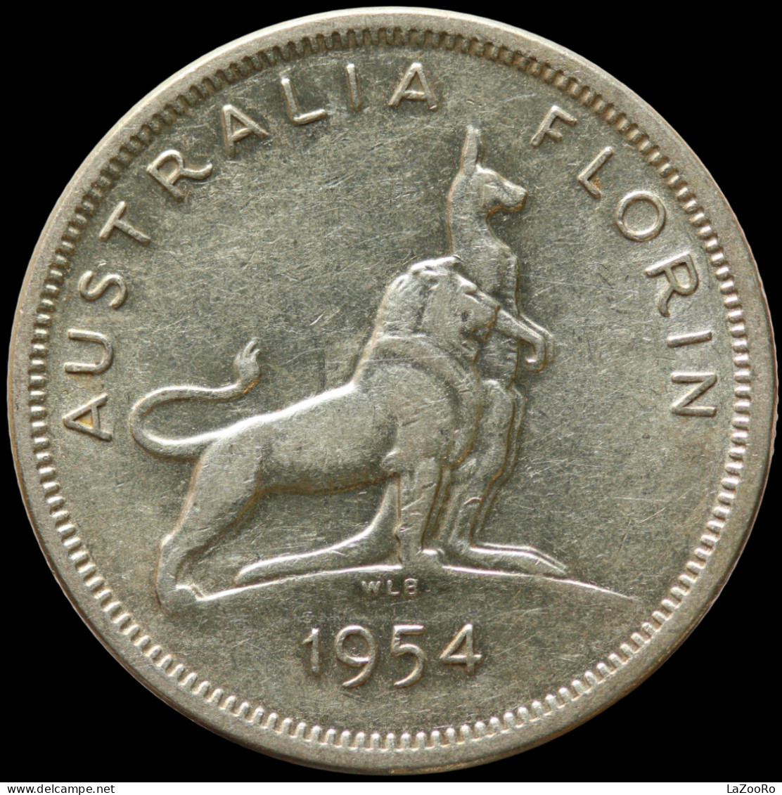 LaZooRo: Australia 1 Florin 1954 XF / UNC - Silver - Florin