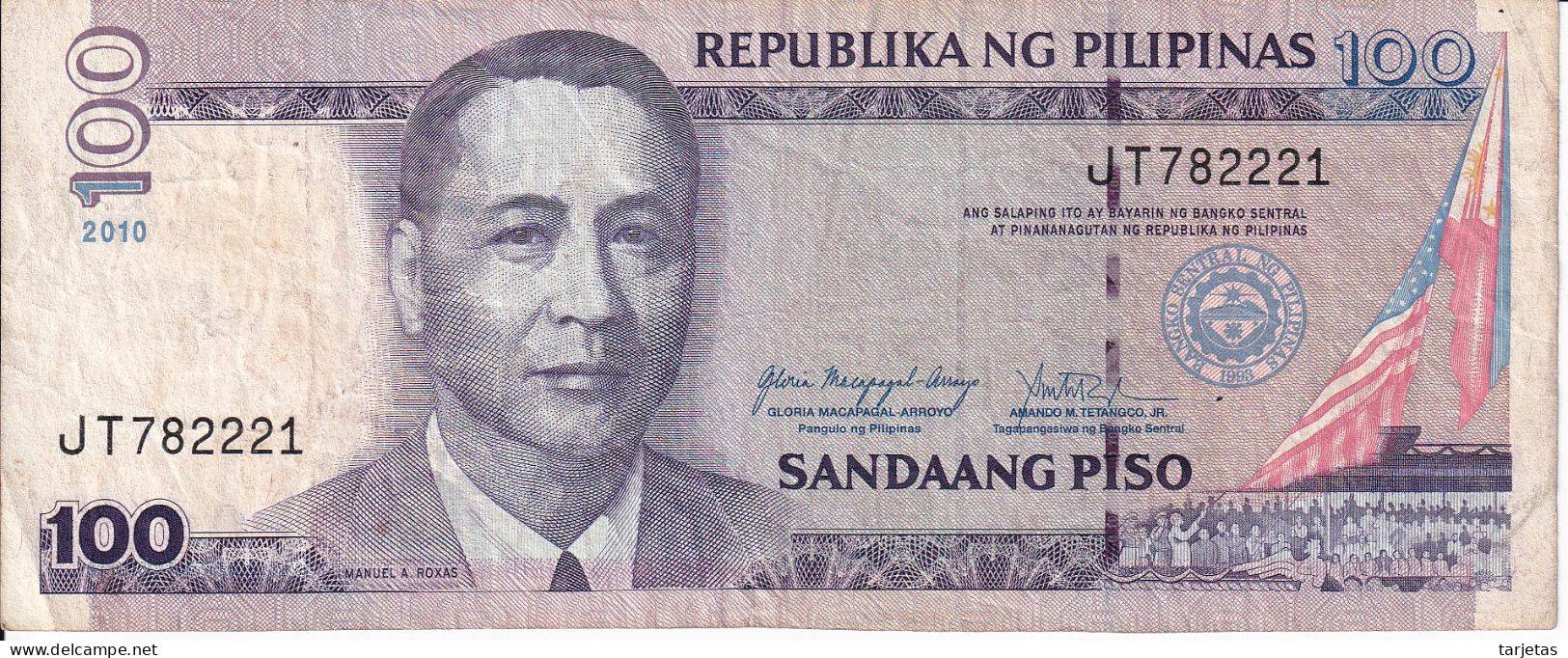 BILLETE DE FILIPINAS DE 100 PISO DEL AÑO 2010  (BANKNOTE) - Philippines