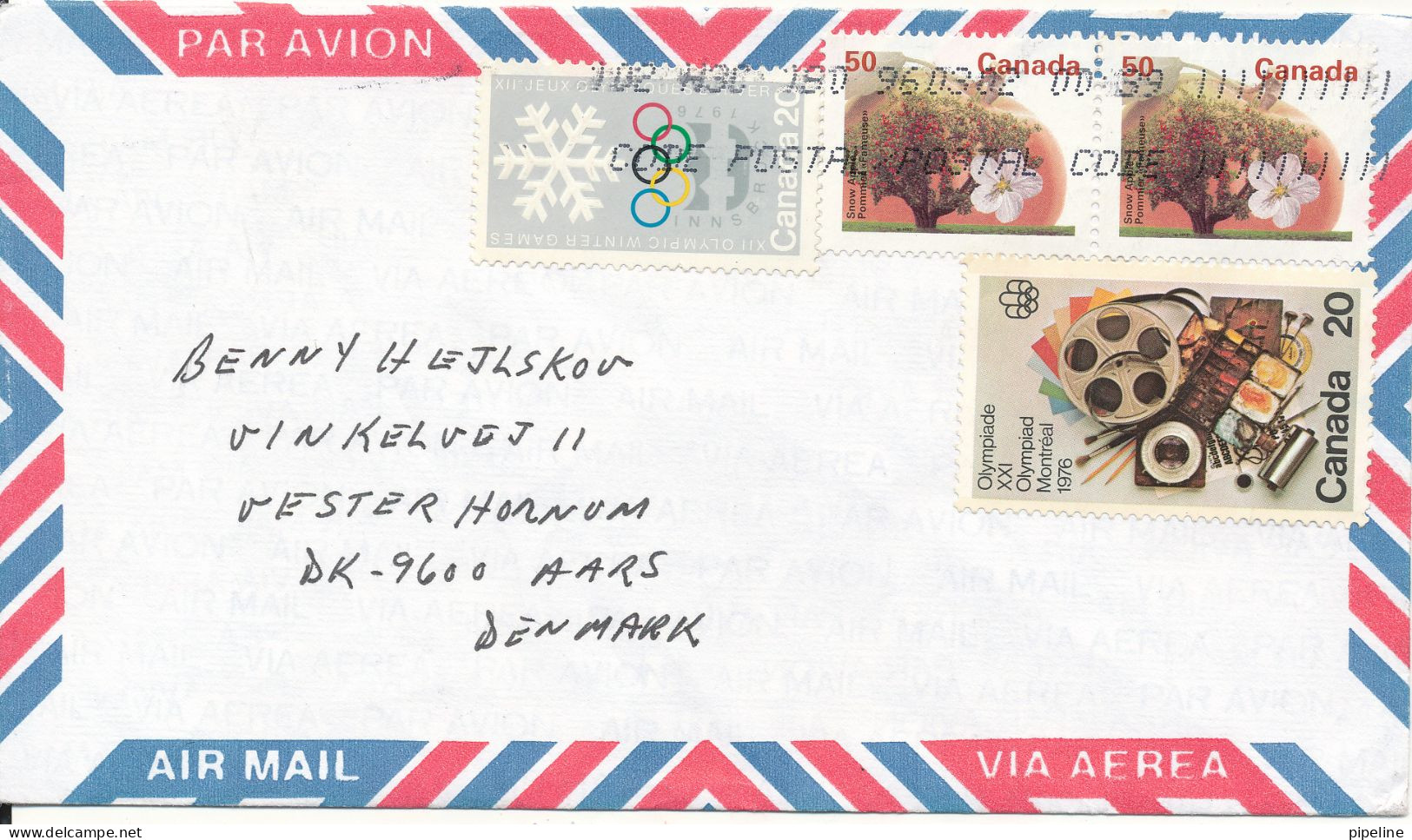 Canada Air Mail Cover Sent To Denmark 2-3-1996 - Luchtpost