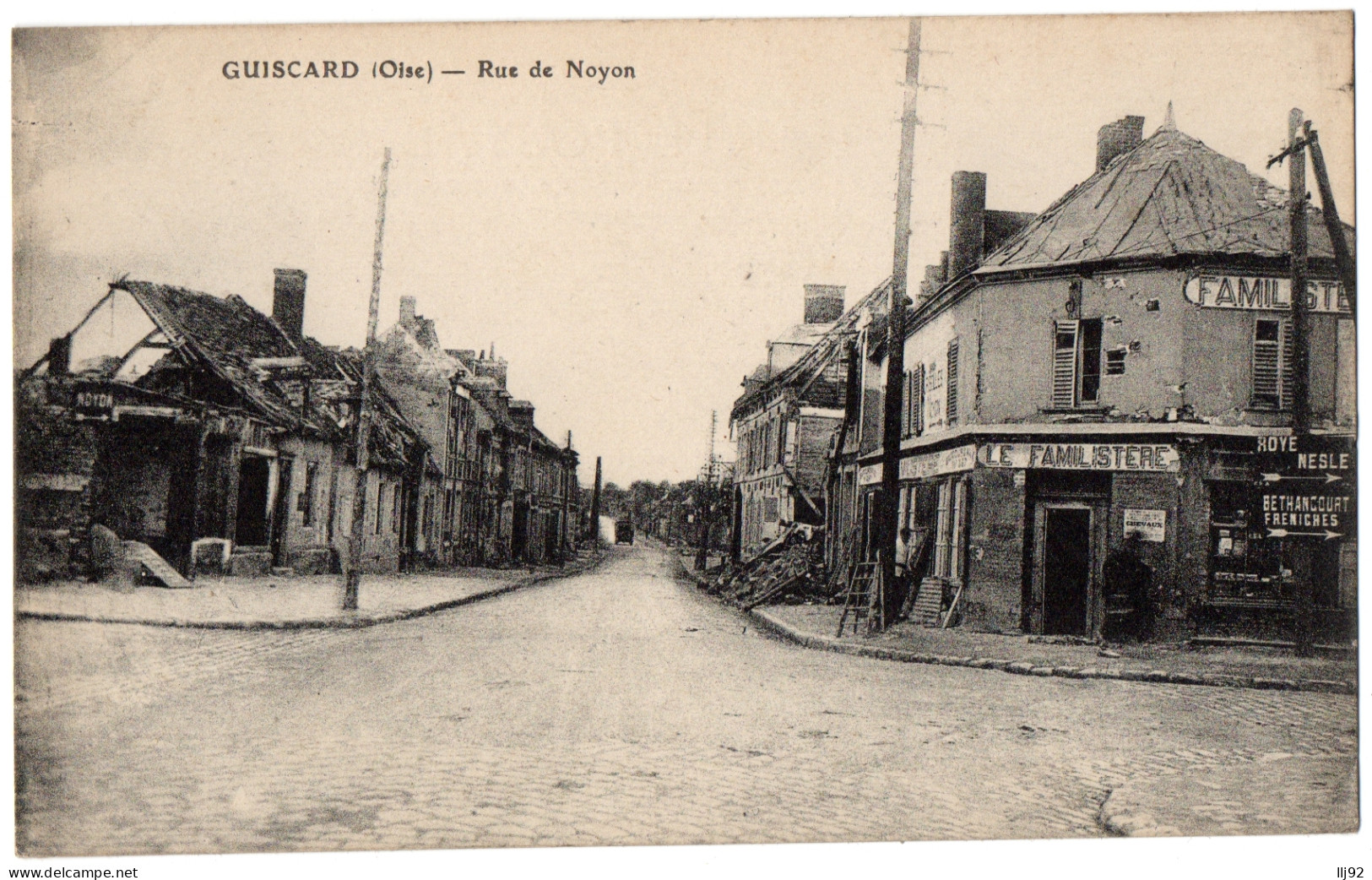 CPA 60 - GUISCARD (Oise) - Rue De Noyon (Boutique "Le Familistère") - Ed. Combier - Guiscard