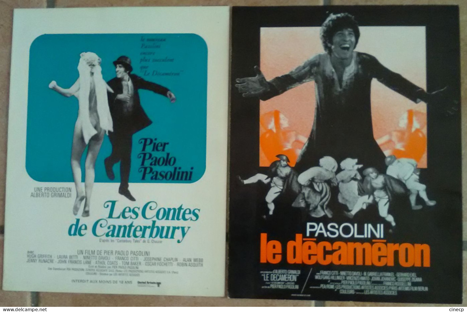 2 SYNOPSIS LIVRET 2 FILM PIER PAOLO PASOLINI LE DECAMERON + CONTES CANTERBURY TBE CINEMA 2 PAGES - Cinema Advertisement