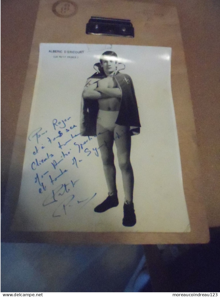 Autographe Catcheur Français 1960 " Le Petit Prince " ALBERIC D'ERICOURT - Sportspeople