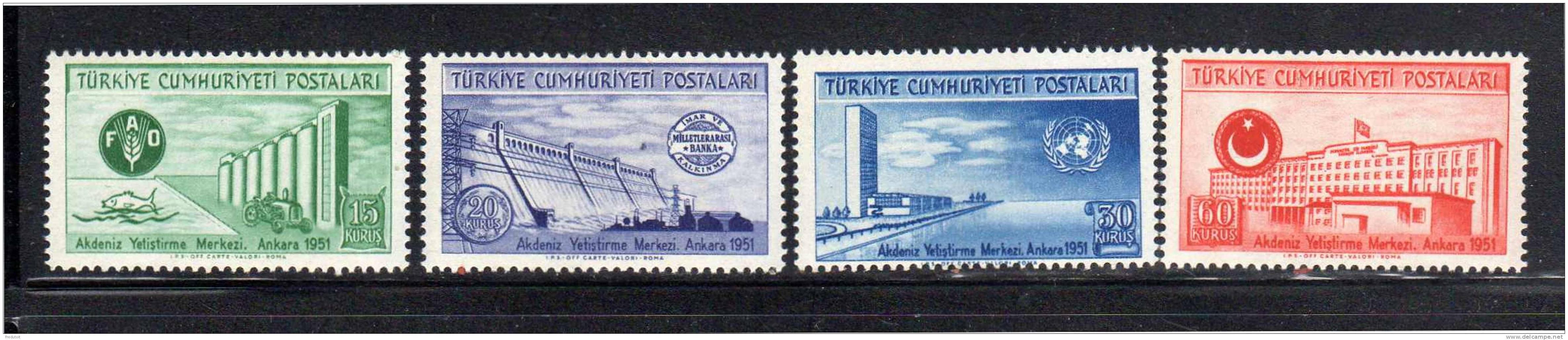 TURQUIE - N°1136/9 ** (1952) - Ungebraucht