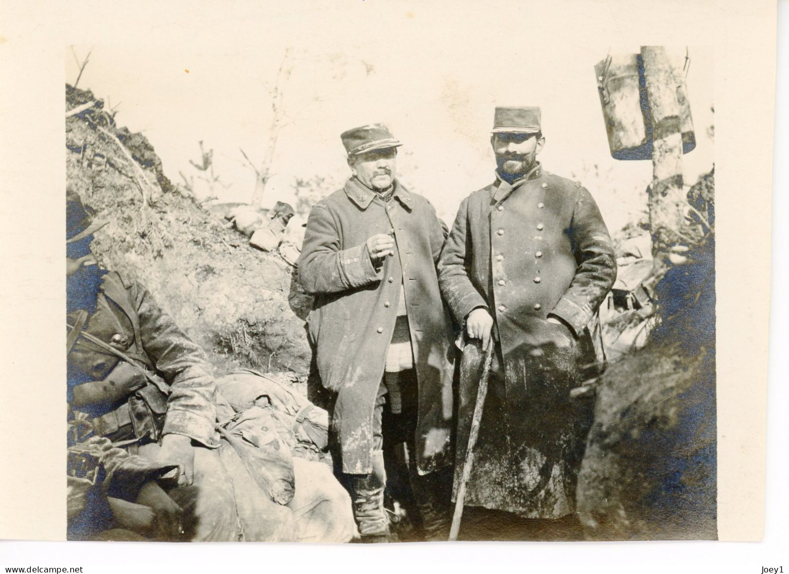 Photo Dans La Tranchée à Mesnil Les Hurlus 6 Mars 1915,format 12/8 - Guerre, Militaire