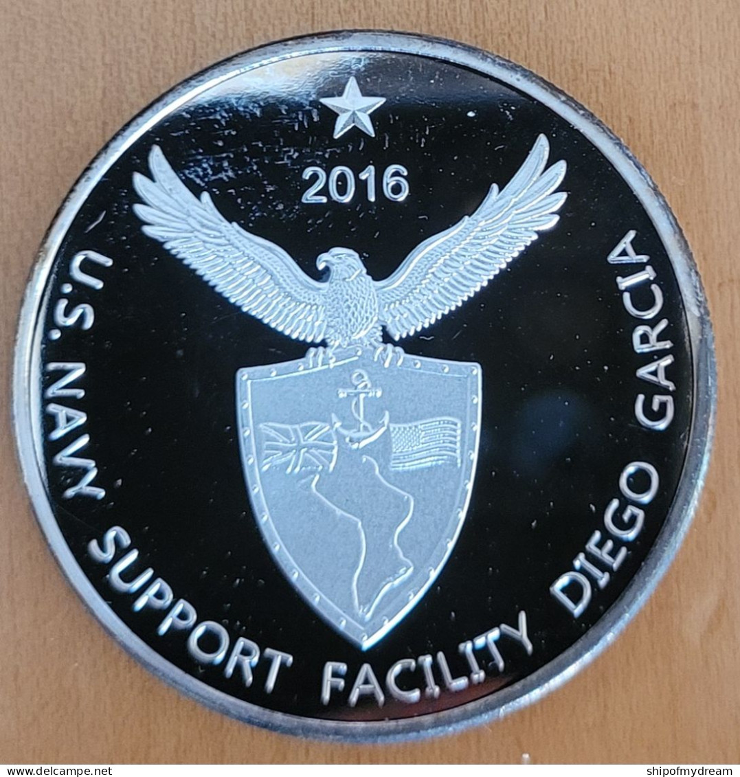 USA, MARINE CORPS BASE - DIEGO GARCIA. 1$ 2016. PROOF. USS Nimitz - Andere & Zonder Classificatie