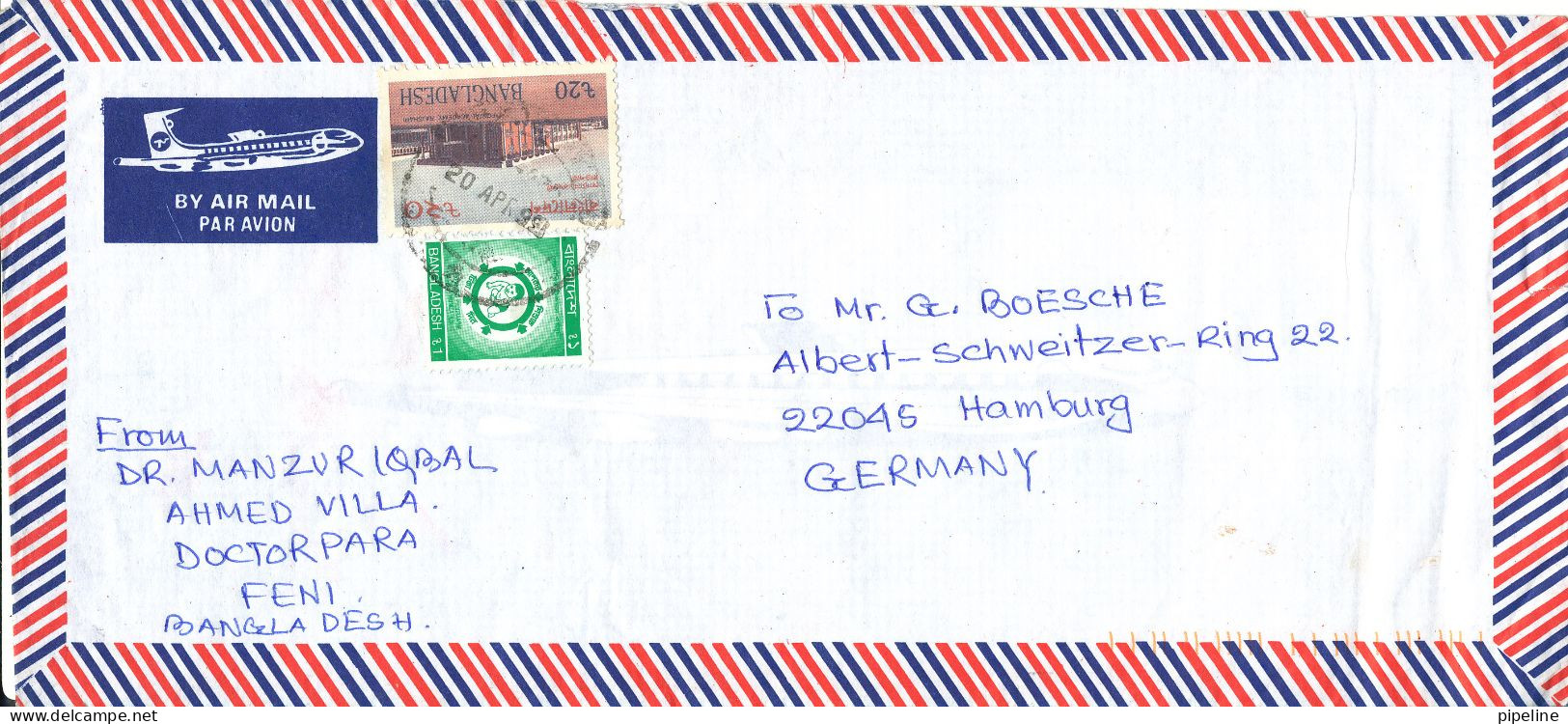 Bangladesh Air Mail Cover Sent To Germany 20-4-1999 - Bangladesch