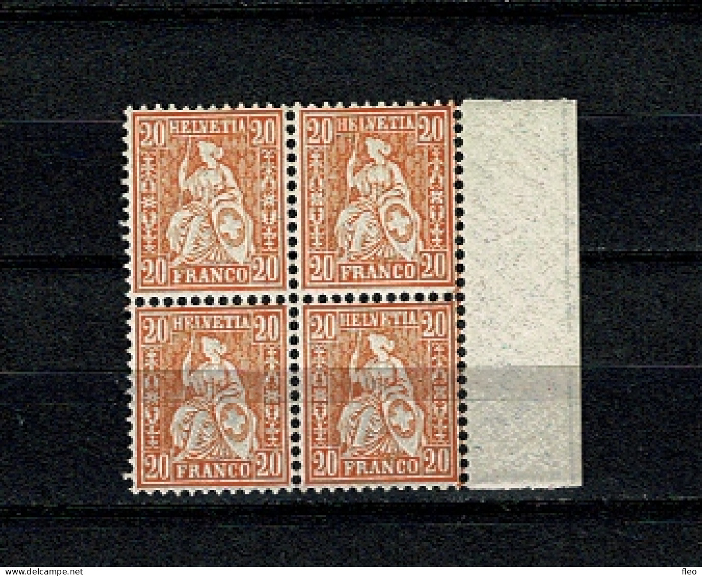 Switzerland Timbres - Suisse -1862-1881 - 4 X 20 C. - Yvert N° 37 - Non Oblitéré - Dentelés -MNH** - Neufs