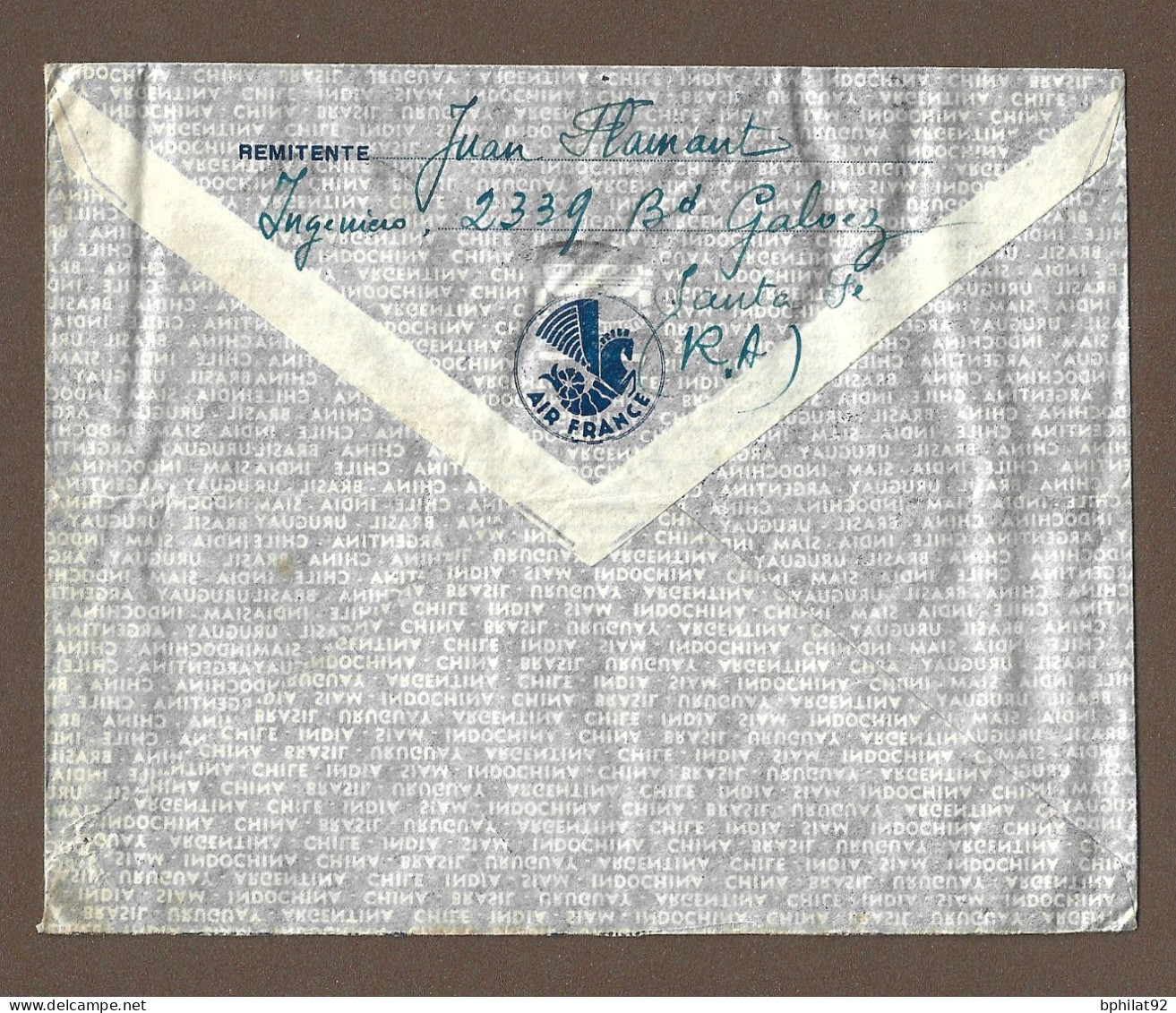 !!! LETTRE PAR AVION POUR LA FRANCE, CACHET DE SANTA FE-S.F, ARGENTINE, DU 15 MARS 1940 - Airmail