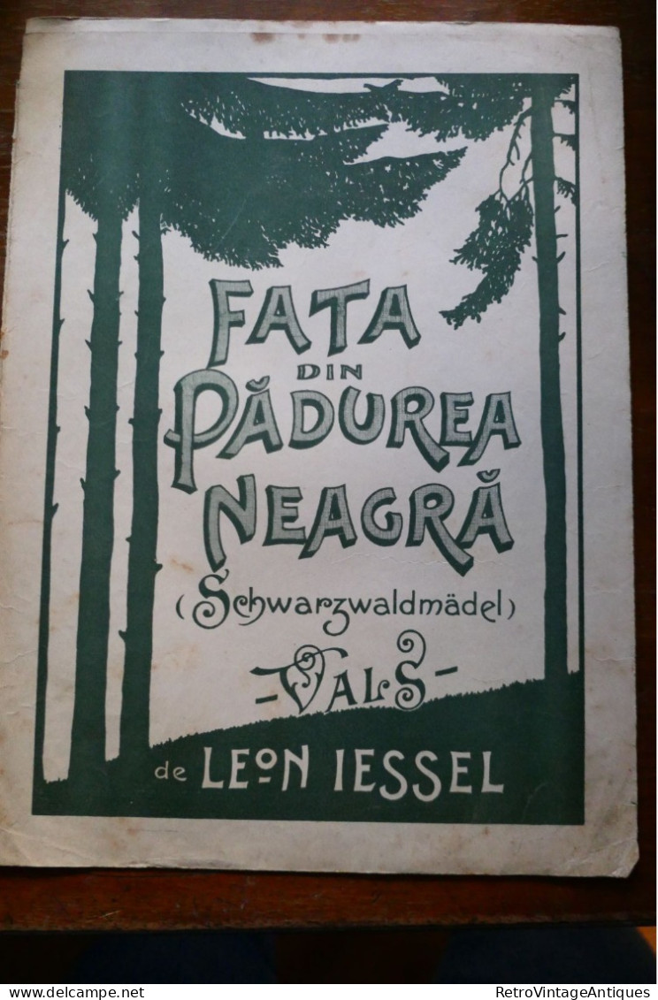 FATA DIN PADUREA NEAGRA VALS DE LEON IESSEL Partitura Muzicala Veche Romania - Zang (solo)