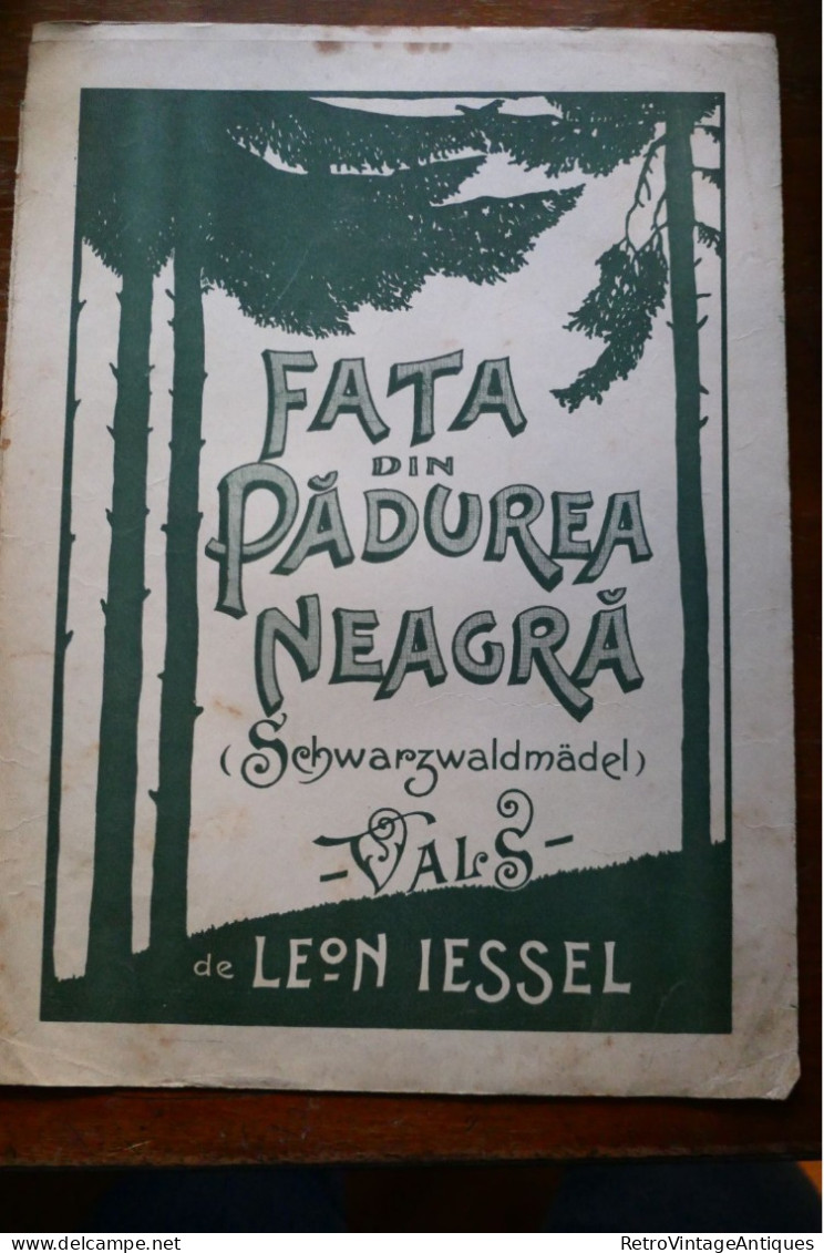 FATA DIN PADUREA NEAGRA VALS DE LEON IESSEL Partitura Muzicala Veche Romania - Canto (solo)