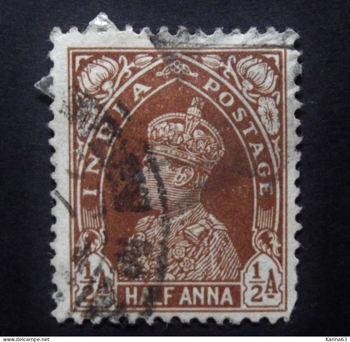 India - East India  - 1937 King George VI - Half Anna -  1/2a - Cancelled - 1936-47 Koning George VI