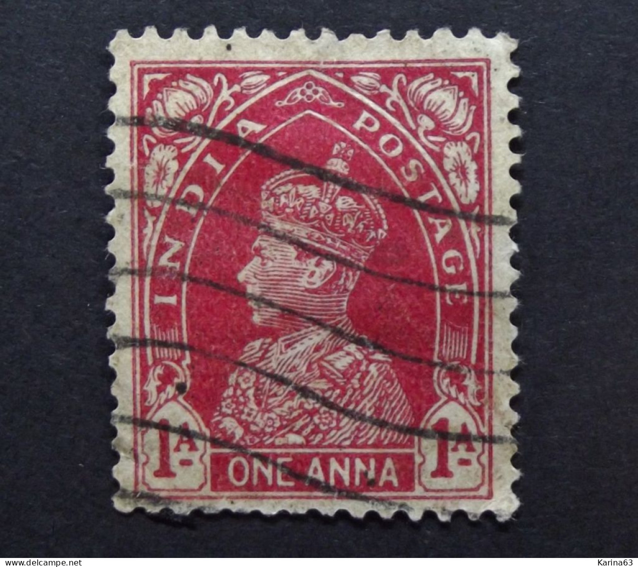 India - East India  - 1937 King George VI - One Anna -  1/2a - Cancelled - 1936-47  George VI