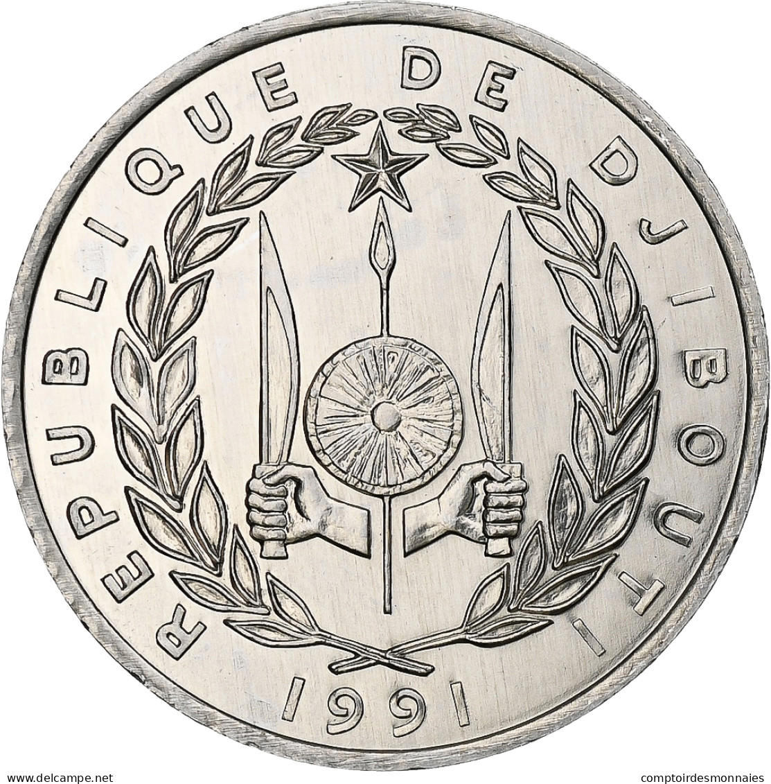 Djibouti, 5 Francs, 1991, Paris, Aluminium, SPL, KM:22 - Dschibuti