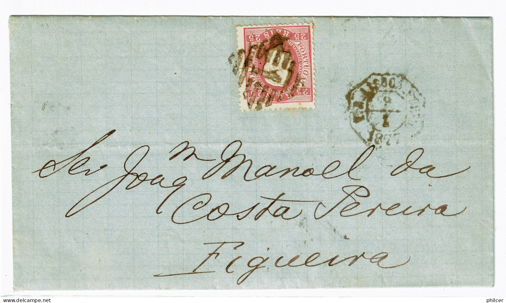 Portugal, 1877, # 40, Ferroviário, Para Figueira - Lettres & Documents