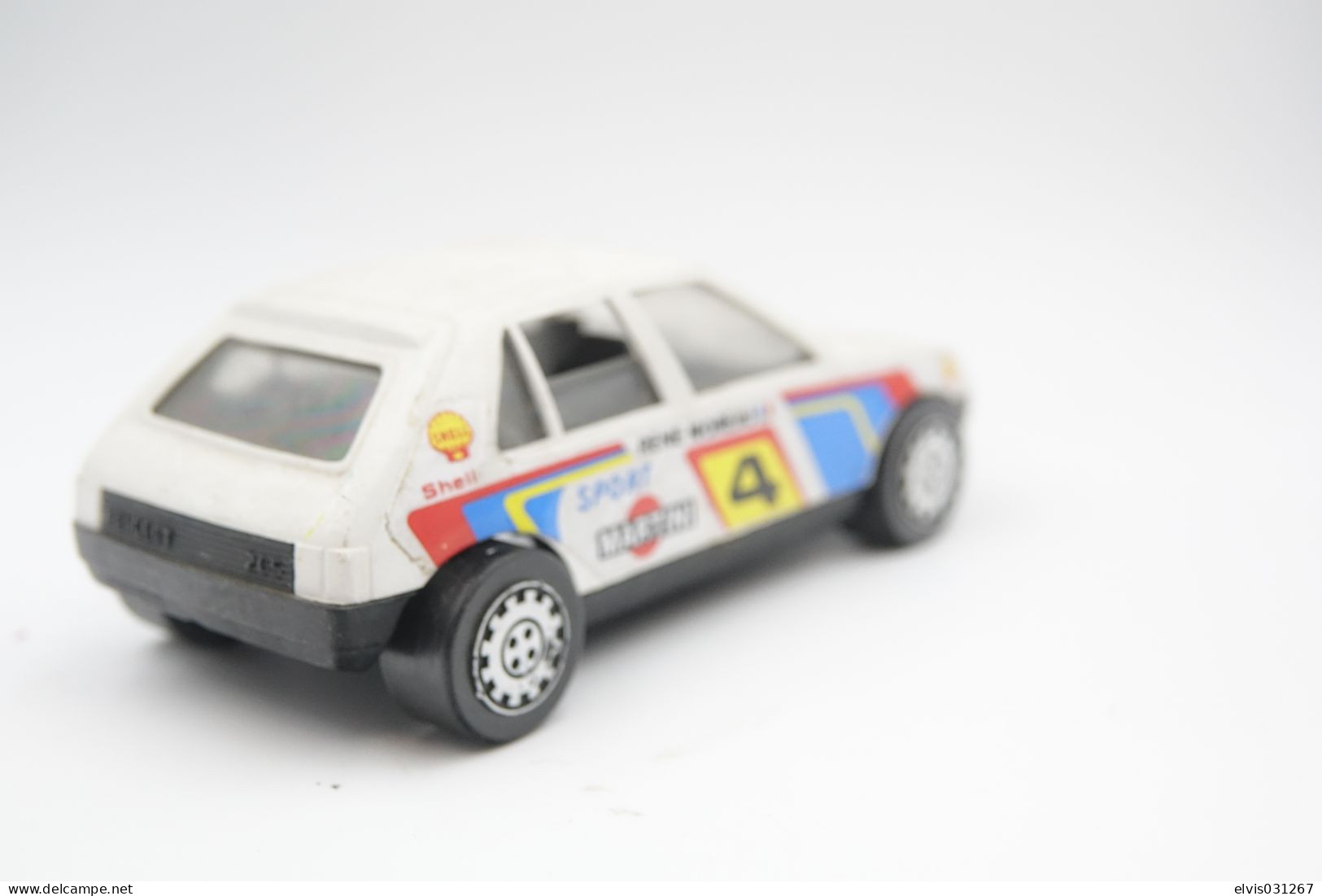 Gozan Toys, PEUGEOT 205 Rene Moreau Rally, Made In Spain, 1970's *** 12 Cm (style Tonka) - Dinky