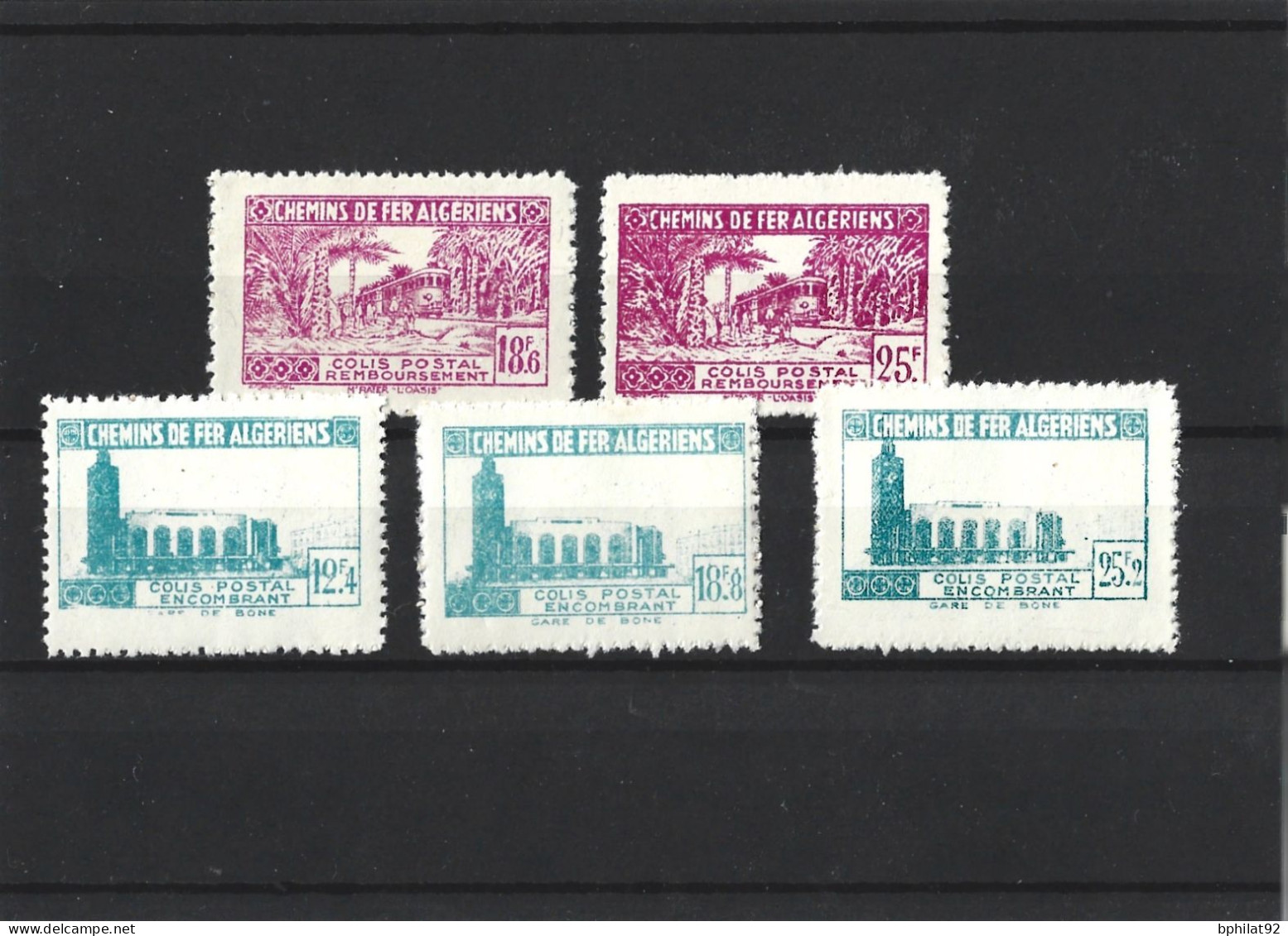 !!! ALGÉRIE, LOT DE 5 VALEURS SANS LA SURCHARGE "CONTRÔLE DES RECETTES", NEUFS, SANS CHARNIÈRES, DE 1945/1946 - Postage Due