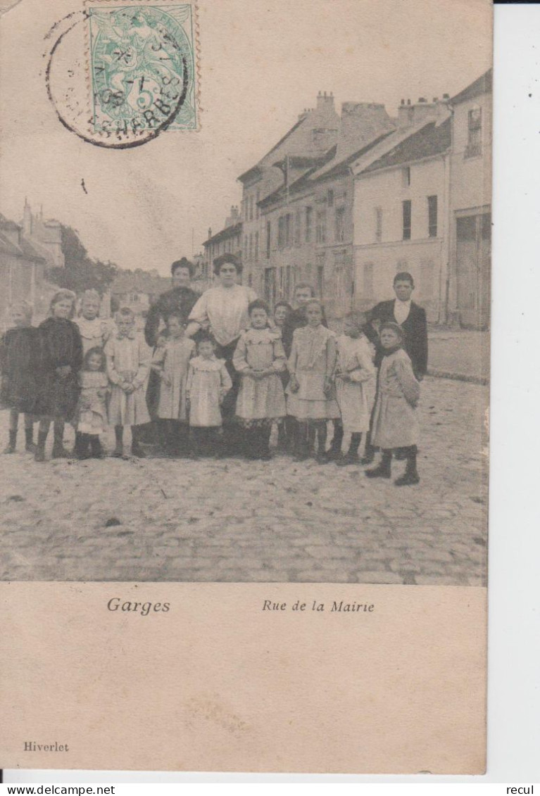 VAL D'OISE - GARGES - Rue De La Mairie    ( - Timbre à Date De 1905 / Carte Pionnière / Belle Animation) - Garges Les Gonesses