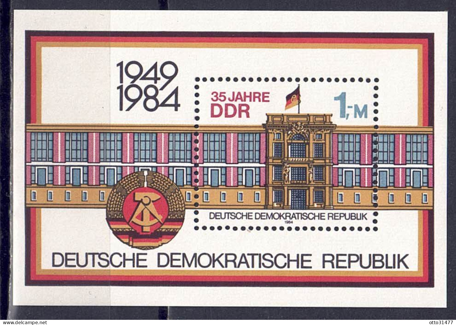 DDR 1984 - 35 Jahre DDR, Block 77, Postfrisch ** / MNH - 1981-1990