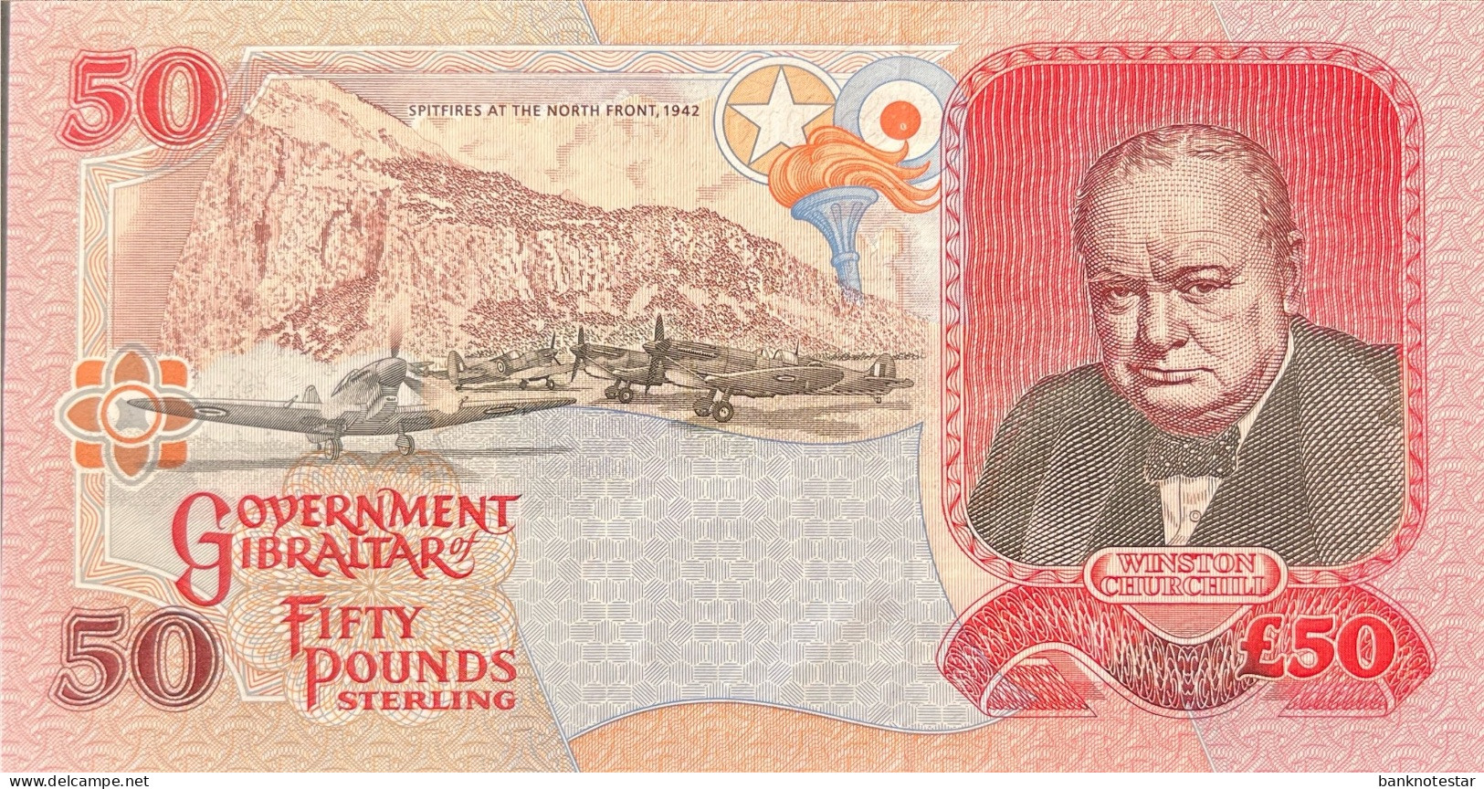 Gibraltar AA000004 Serial Number 50 Pounds, P-27 (1995) - UNC - Gibraltar