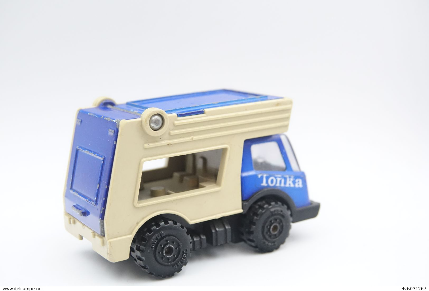 Tonka Toy , CAR HAULER CARRIER TRANSPORT BLUE & WHITE, Made In Japan, 1970's *** - Dinky