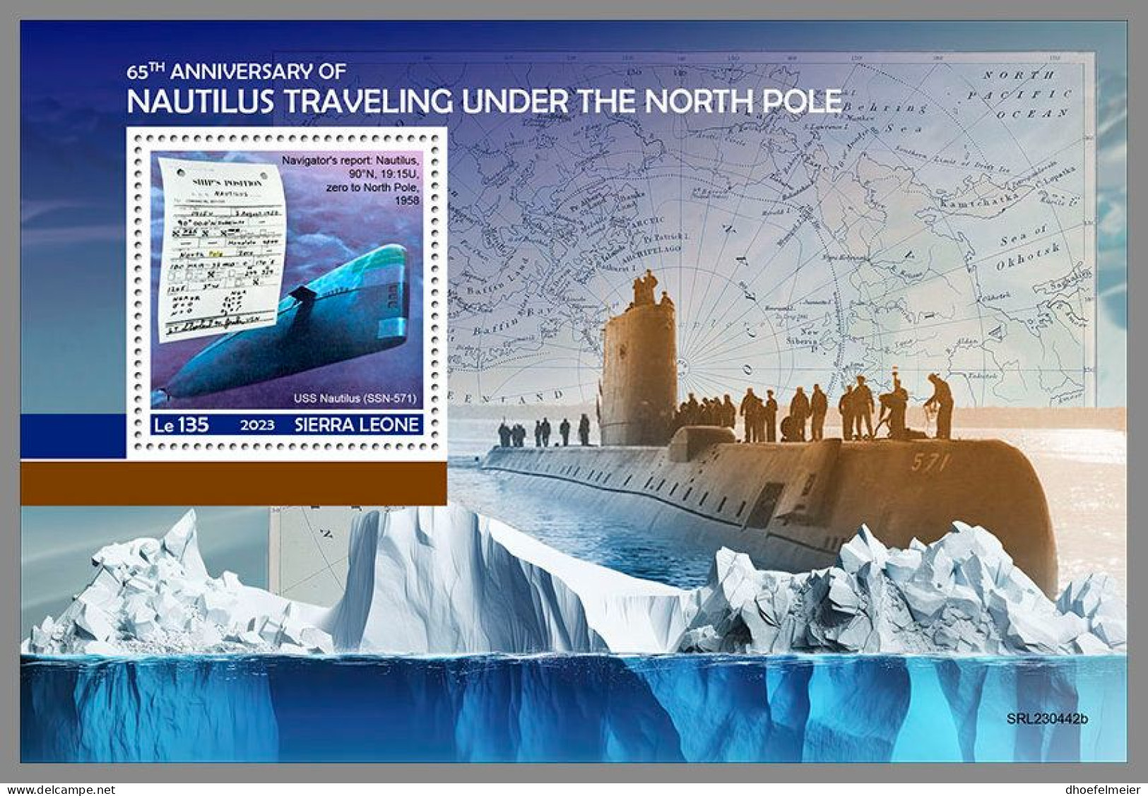 SIERRA LEONE 2023 MNH Submarine North Pole U-Boot Nordpol S/S – OFFICIAL ISSUE – DHQ2405 - Submarines
