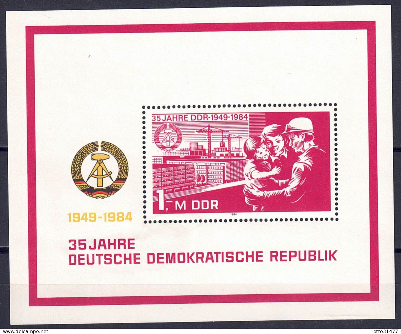 DDR 1984 - 35 Jahre DDR, Block 78, Postfrisch ** / MNH - 1981-1990