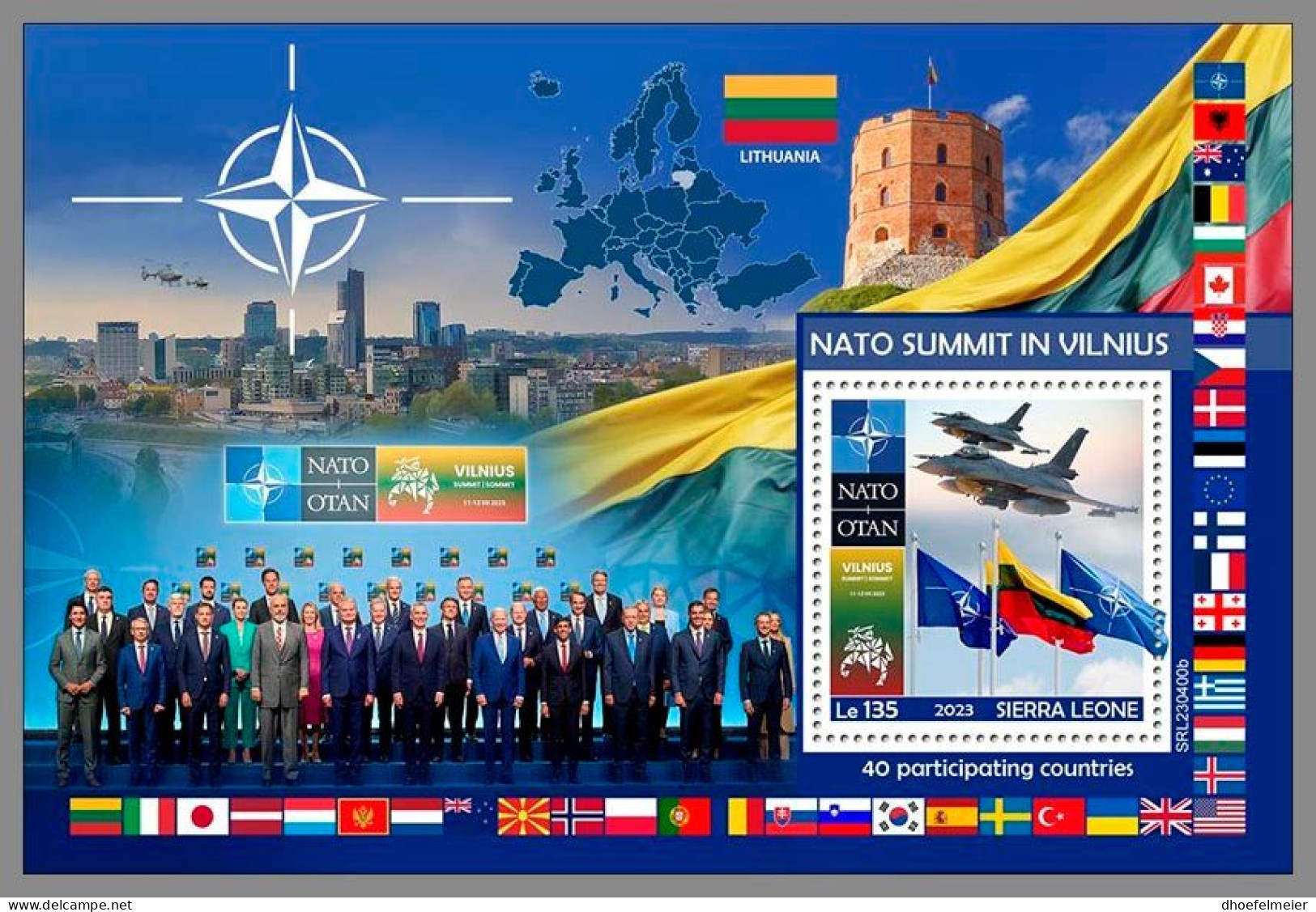 SIERRA LEONE 2023 MNH NATO Summit In Vilnius S/S – IMPERFORATED – DHQ2405 - NAVO