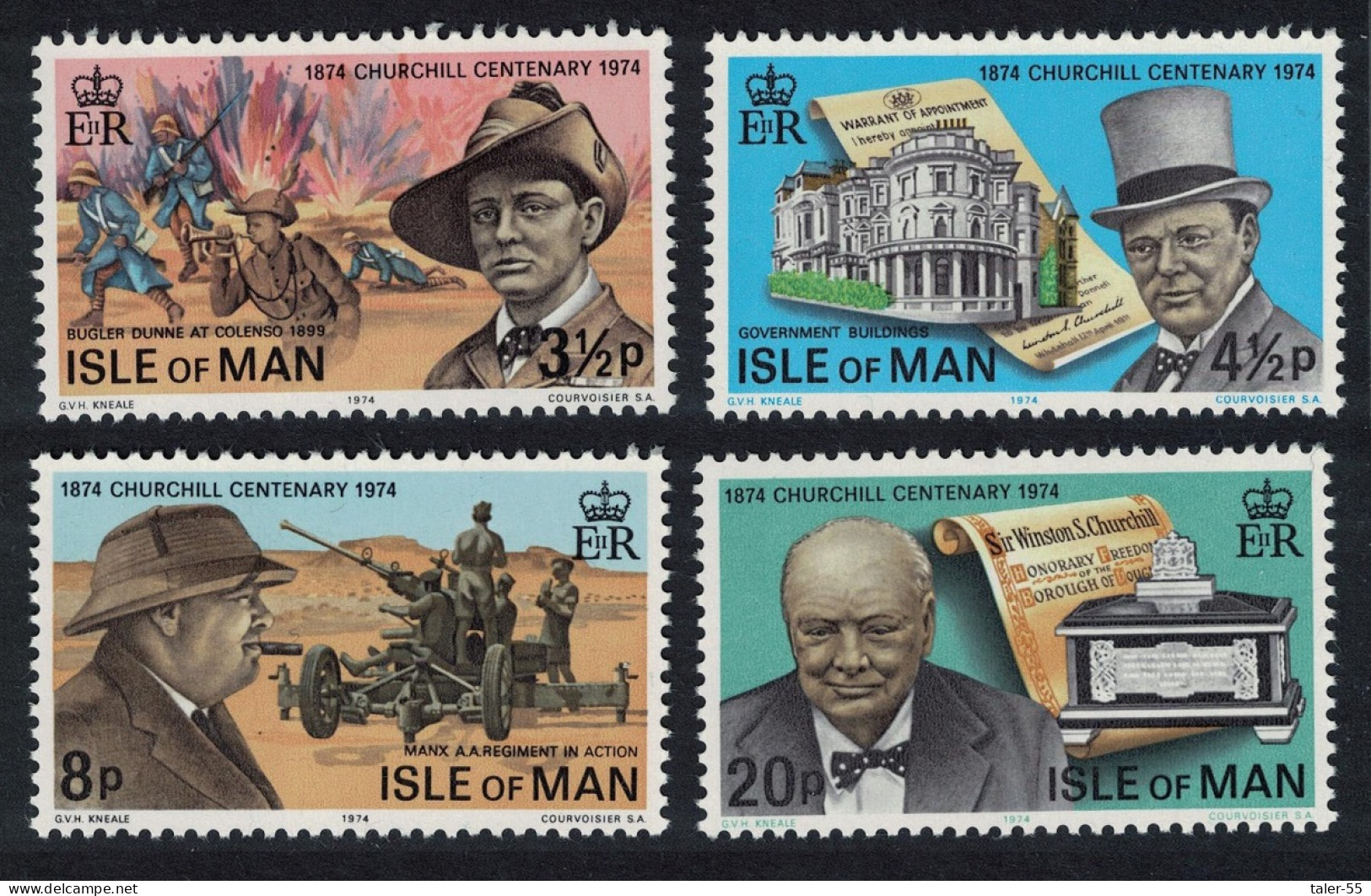 Isle Of Man Birth Centenary Of Sir Winston Churchill 4v 1974 MNH SG#54-57 SC#48-51 - Man (Ile De)