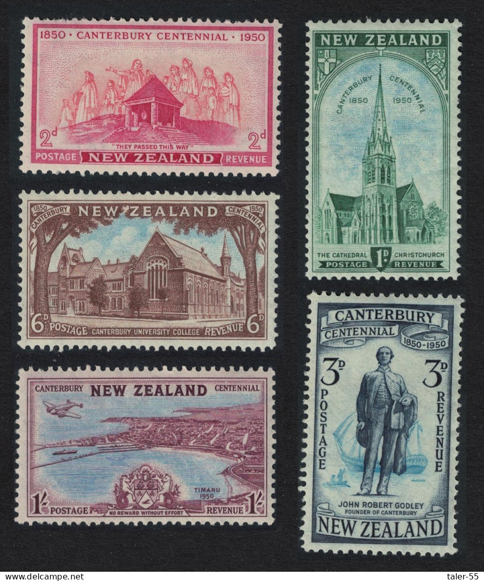 New Zealand Centenary Of Canterbury 5v Def 1950 Def SG#703-707 - Used Stamps