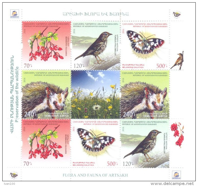 2016. Mountainous Karabakh, Flora & Fauna Of Karabakh, Sheetlet,  Mint/** - Armenië