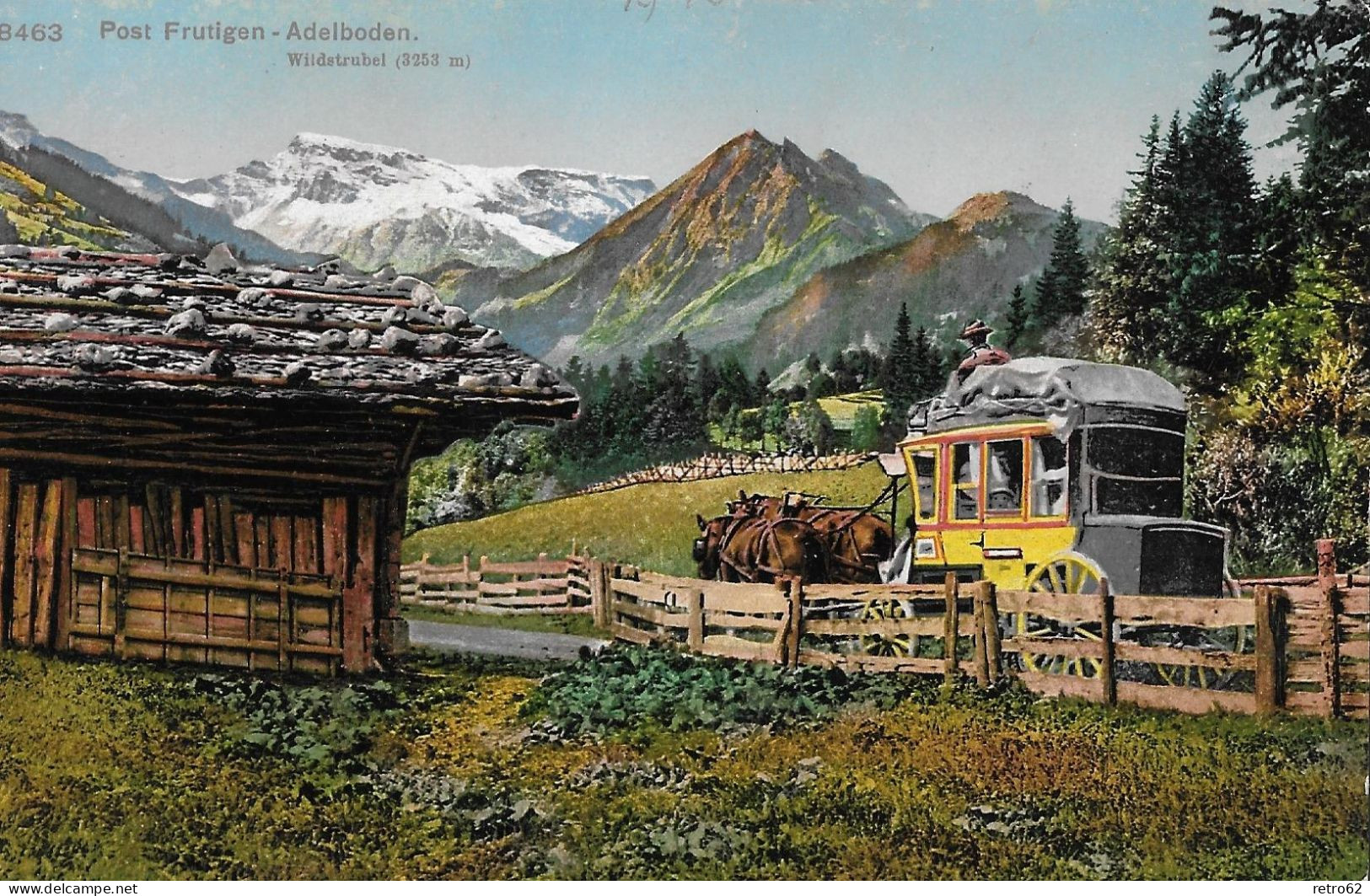 FRUTIGEN - ADELBODEN ► Postkutsche Unterwegs Zwischen Frutigen Und Adelboden Mit Wildstrubel, Ca.1910    ►RAR◄ - Frutigen