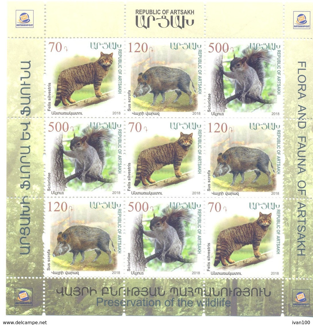 2018. Mountainous Karabakh, Flora & Fauna, Sheetlet, Mint/** - Arménie