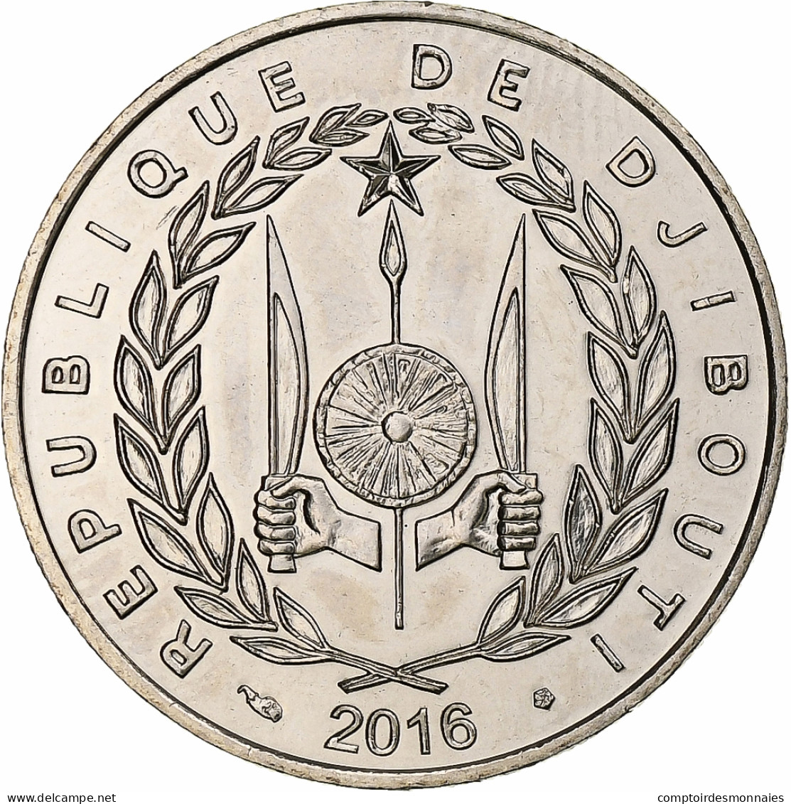 Djibouti, 50 Francs, 2016, Cupro-nickel, SPL - Gibuti