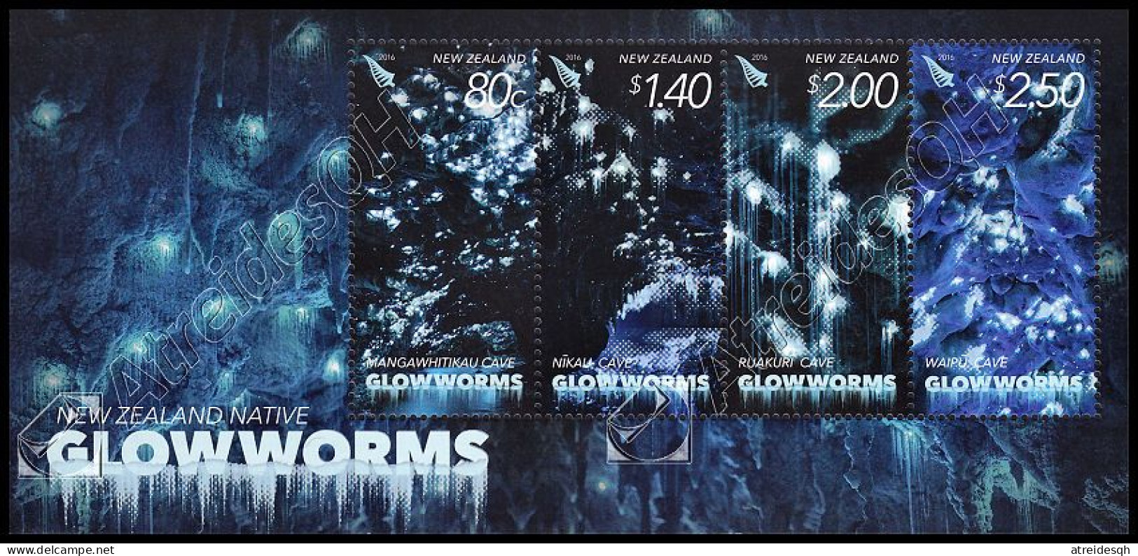 [Q] Nuova Zelanda / New Zealand 2016: Foglietto Vermi Bioluminescenti / Glowworms S/S ** - Blocks & Sheetlets