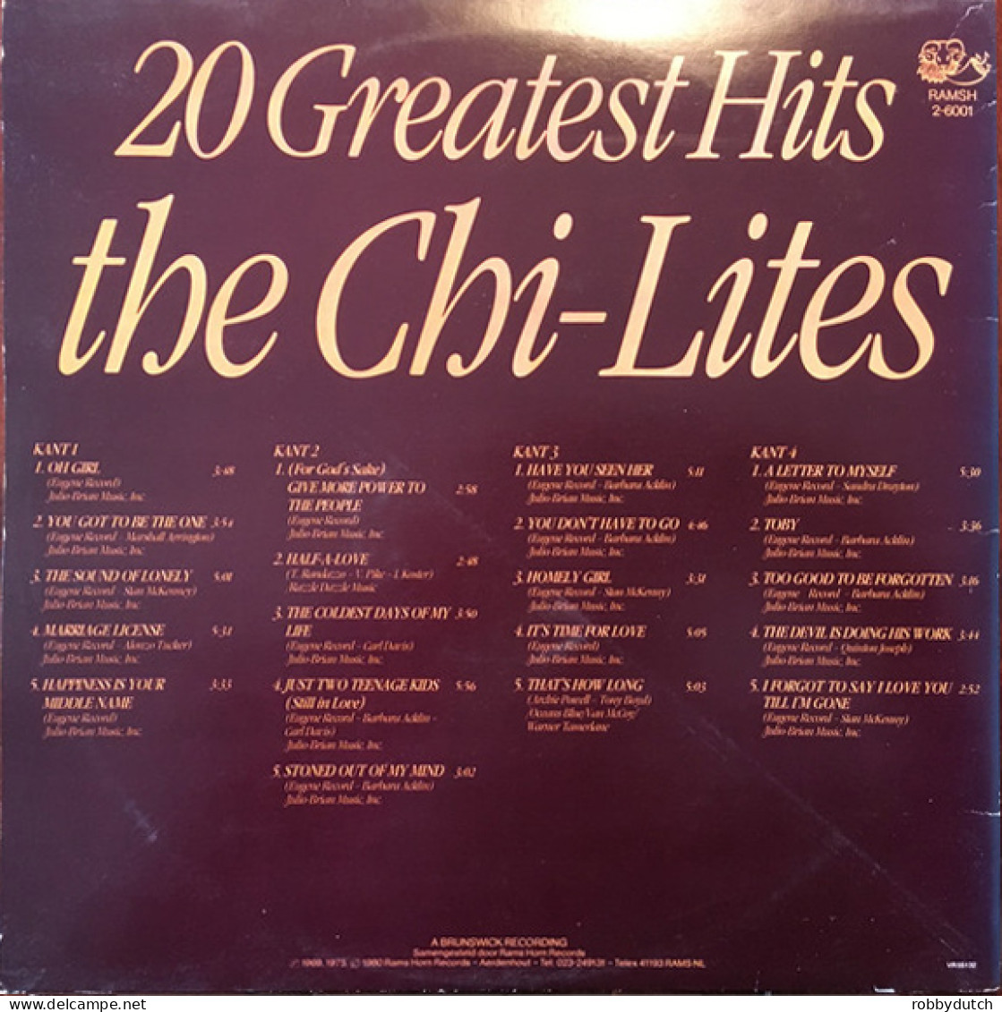 * 2LP *  CHI-LITES - 20 GREATEST HITS (Holland 1980 EX) - Soul - R&B