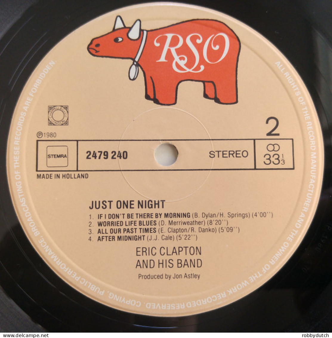 * 2LP *  ERIC CLAPTON - JUST ONE NIGHT (Holland 1980 EX)