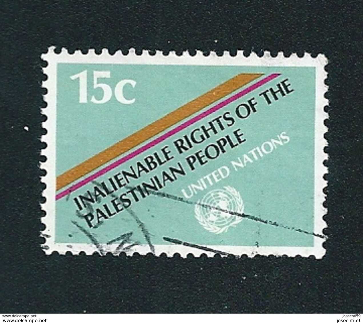 N°334 Inalienable Rights Of The Palestinian People United Nations 15c Timbre   USA New York 1981 - Usados