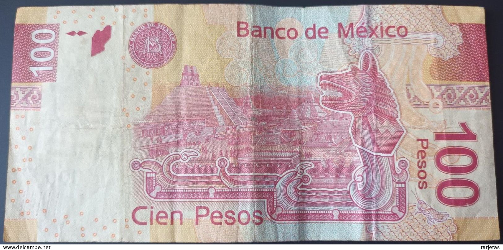 BILLETE DE MEXICO DE 100 PESOS DEL AÑO 2012 (BANKNOTE) - Mexico