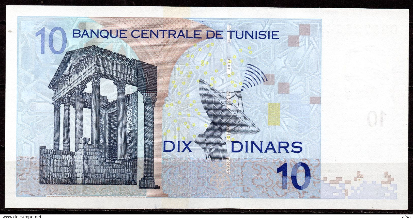 10 Dinars 2005-P90- Neuf** -2 Images // 10 Dinars 2005-P90 UNC**- 2 Scans - Tunisie