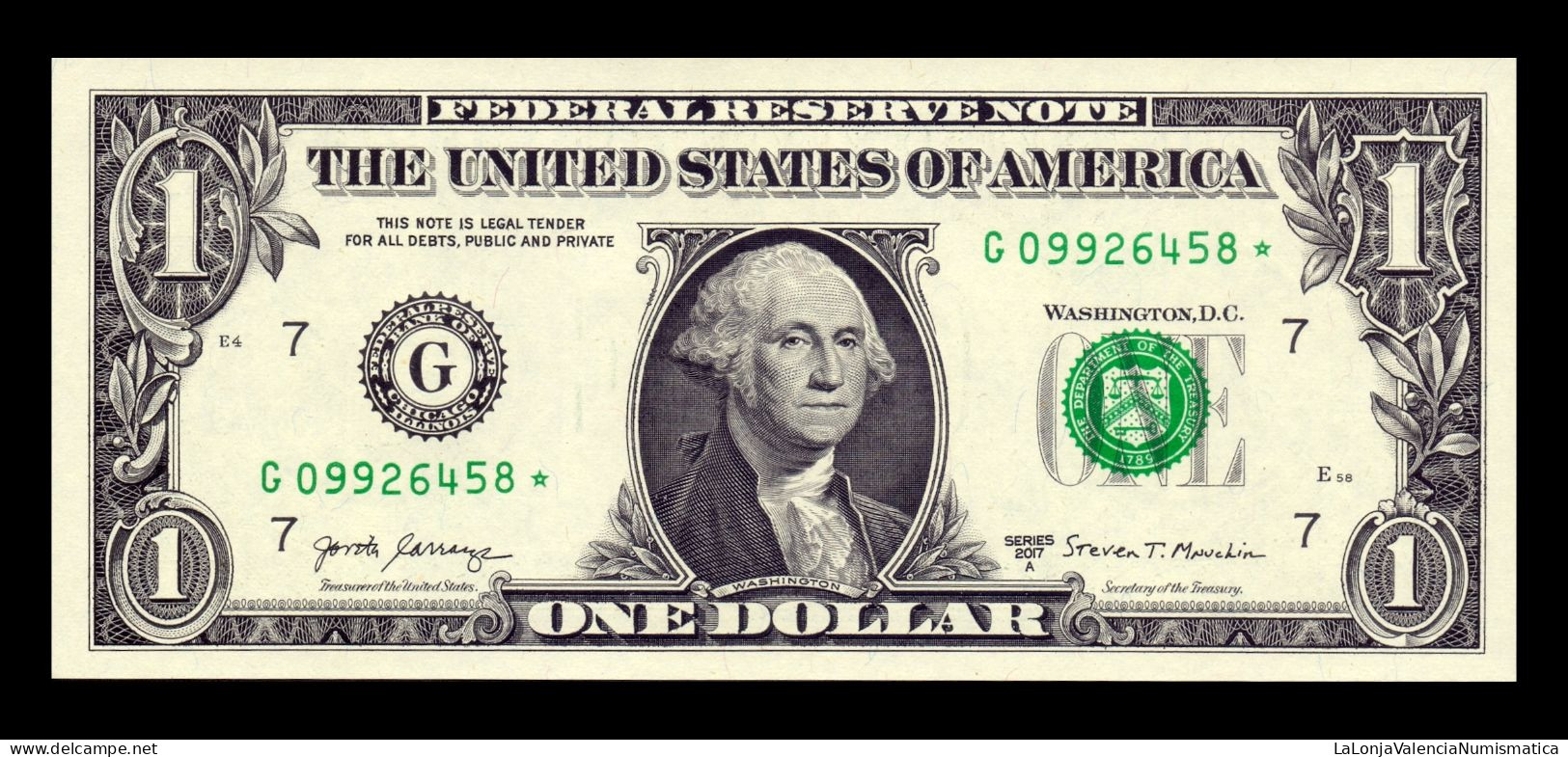 Estados Unidos United States 1 Dollar 2017A Pick 544r Replacement G - Chicago IL Sc Unc - Altri & Non Classificati