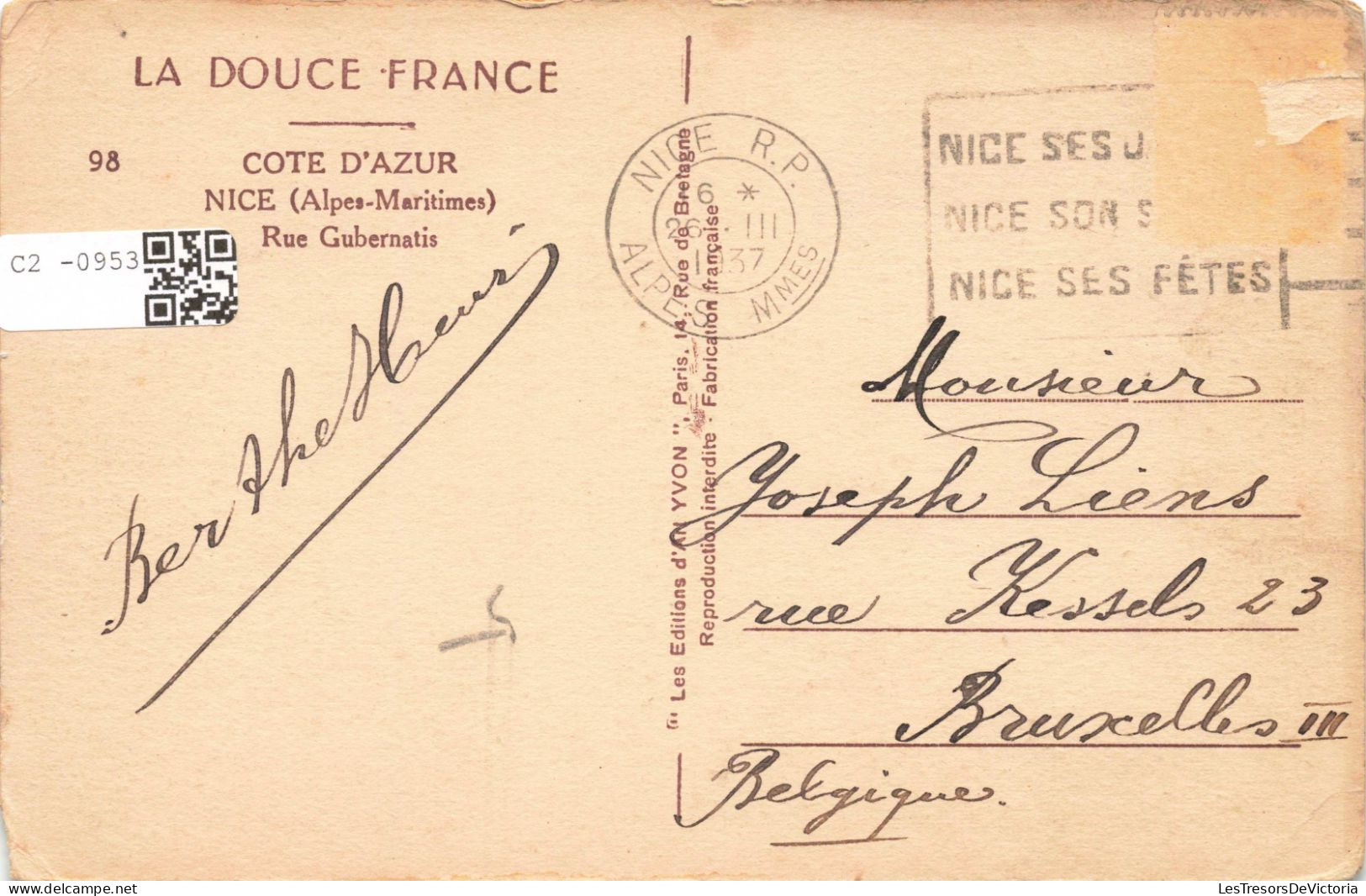 FRANCE - 06 - Nice - Rue Gubernatis - Carte Postale Ancienne - Andere & Zonder Classificatie