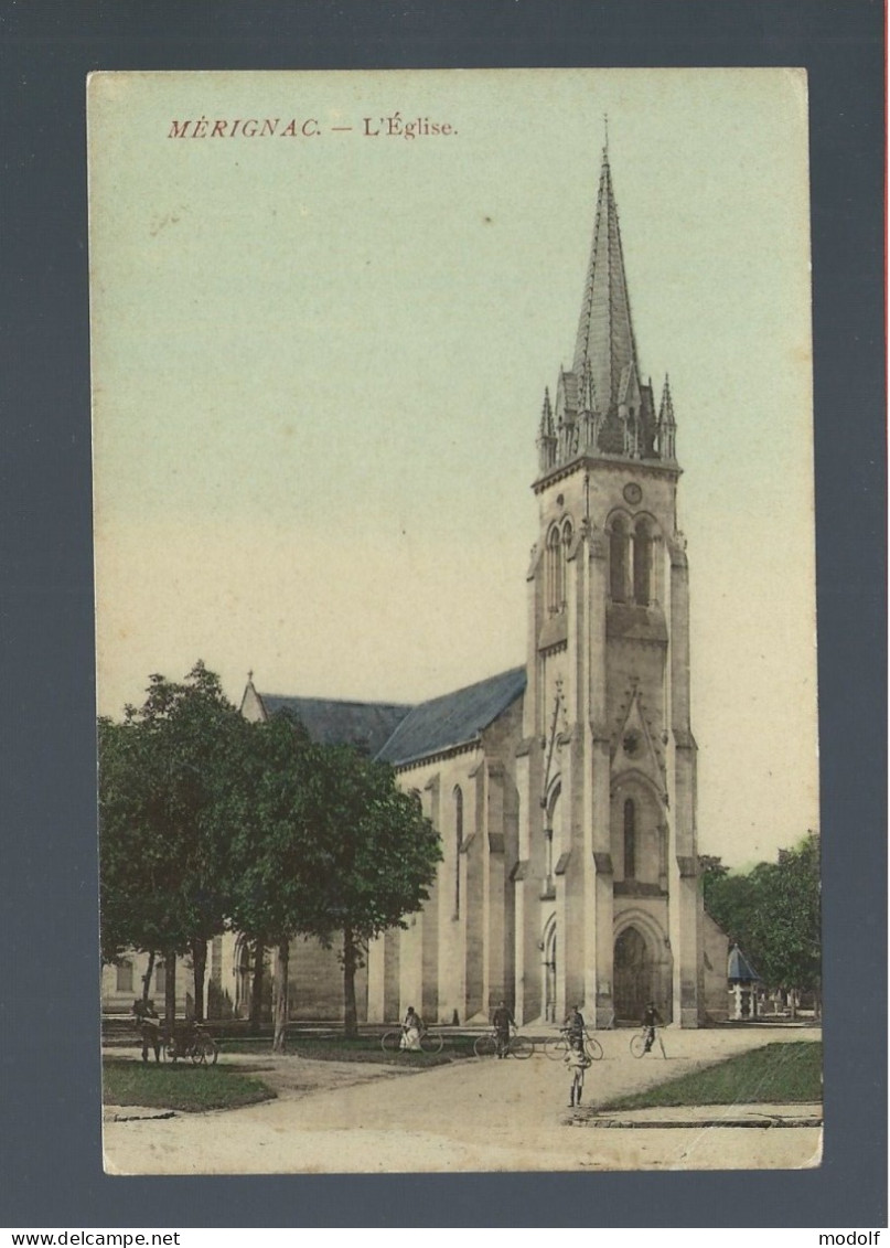 CPA - 33 - Mérignac - L'Eglise - Animée - Circulée En 191? - Merignac