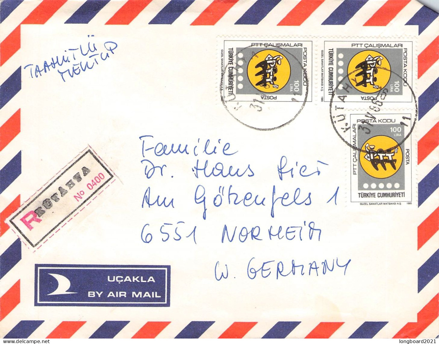 TURKEY - AIRMAIL 1986 - NORHEIM/DE / 5027 - Lettres & Documents