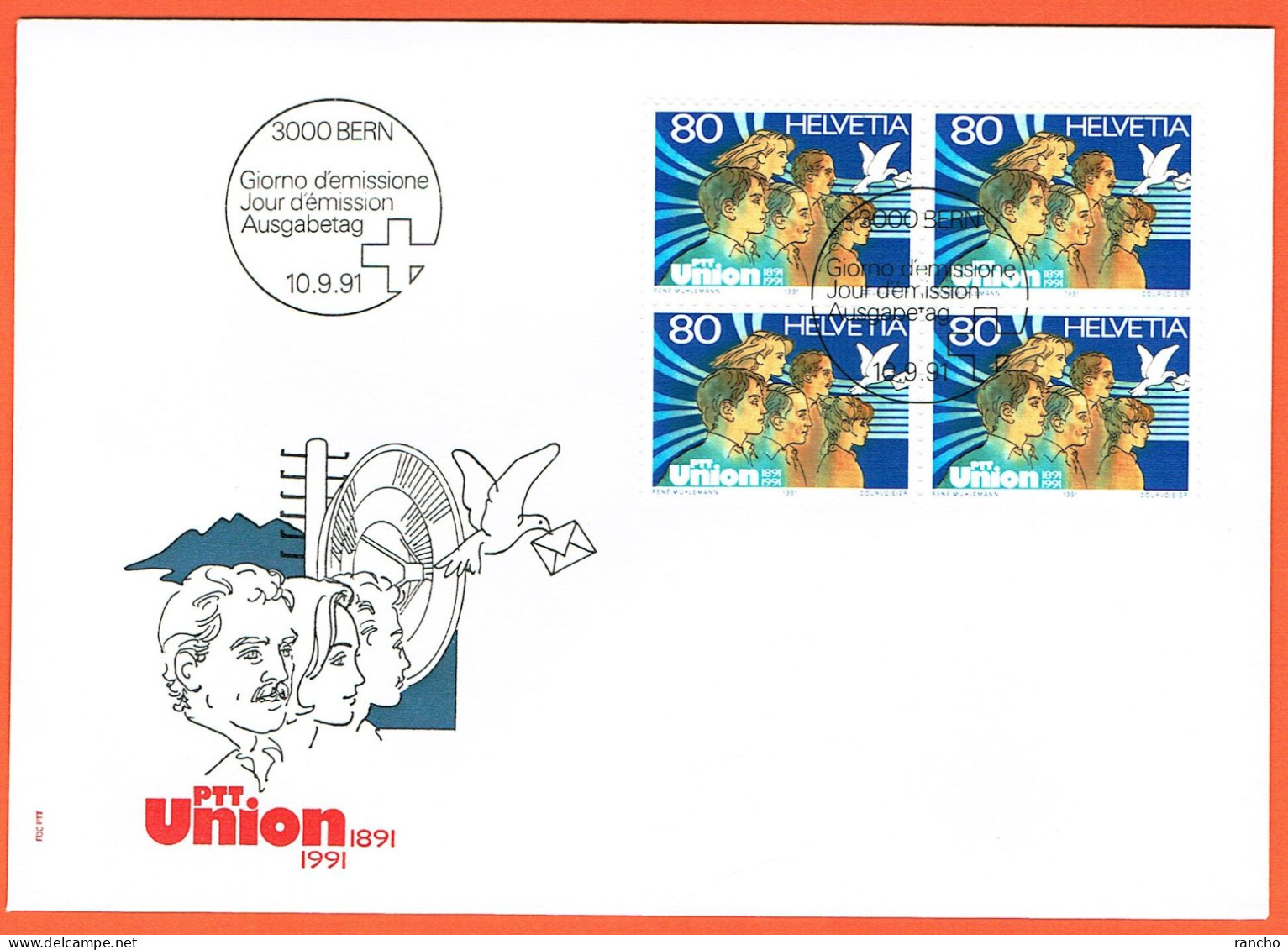 2xFDC 1991 DE COLLECTION SERIE+BLOC DE 4. OBLITERE 1er/J.10.9.1991. C/.S.B.K. Nr:818. Y&TELLIER Nr:1382. MICHEL Nr:1454. - FDC