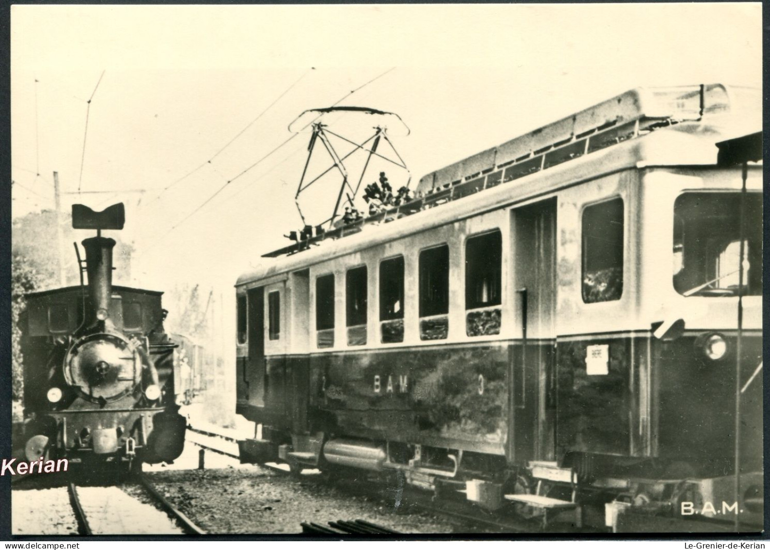 1943 - Chemin De Fer - BAM - Electrique Et Vapeur - Photo Perrochet - CP Moderne Edit. BVA - Voir 2 Scans Larges - Apples