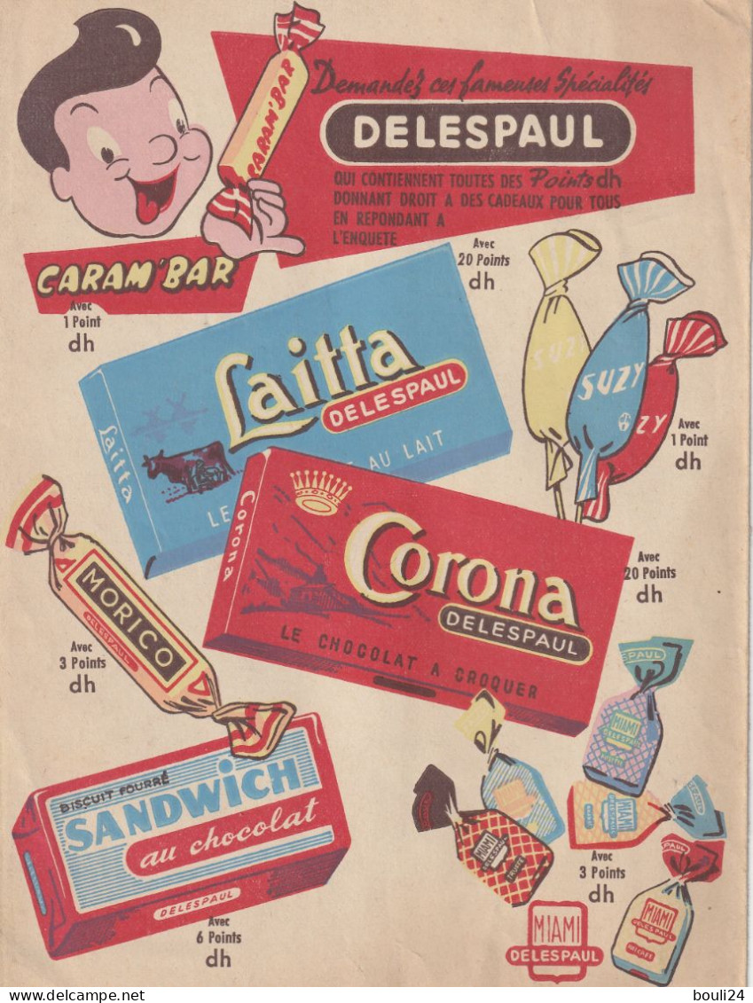 PROTEGE CAHIER ANCIEN  CHOCOLAT CORONA  DELESPAUL   VOIR VERSO - Book Covers