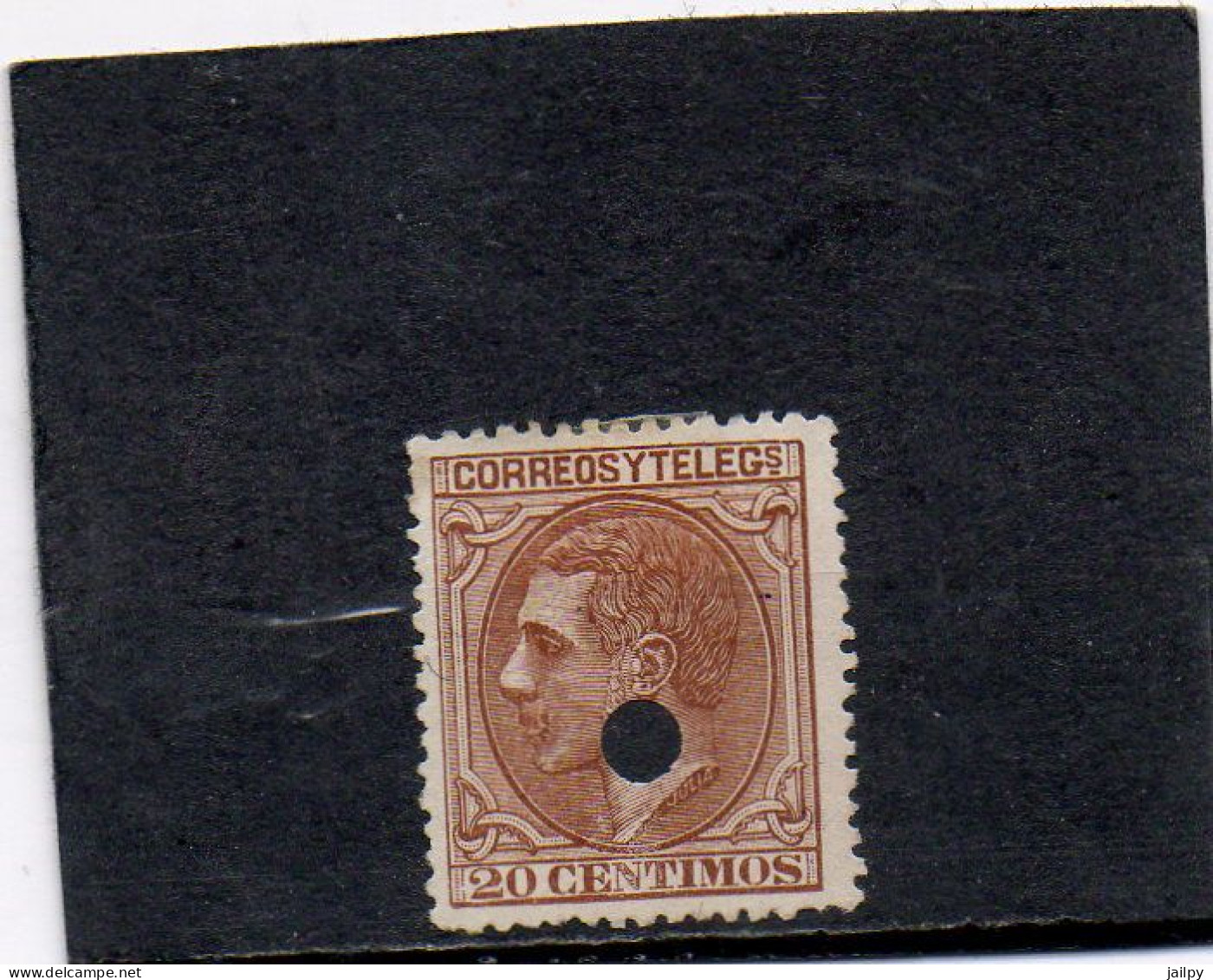 ESPAGNE   TELEGRAPHE    1879    Y&T:186   Perforé   Neuf Sans Gomme - Used Stamps