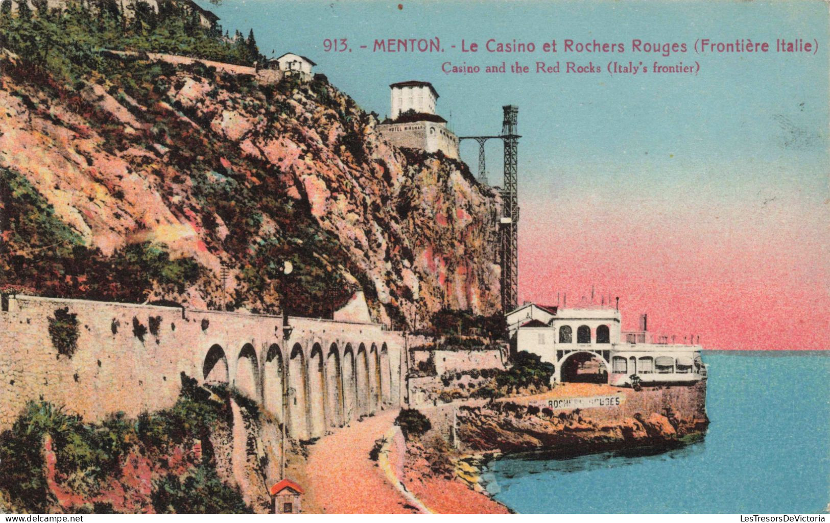 FRANCE - 06 - Menton - Le Casino Et Rochers Rouges - Carte Postale Ancienne - Menton