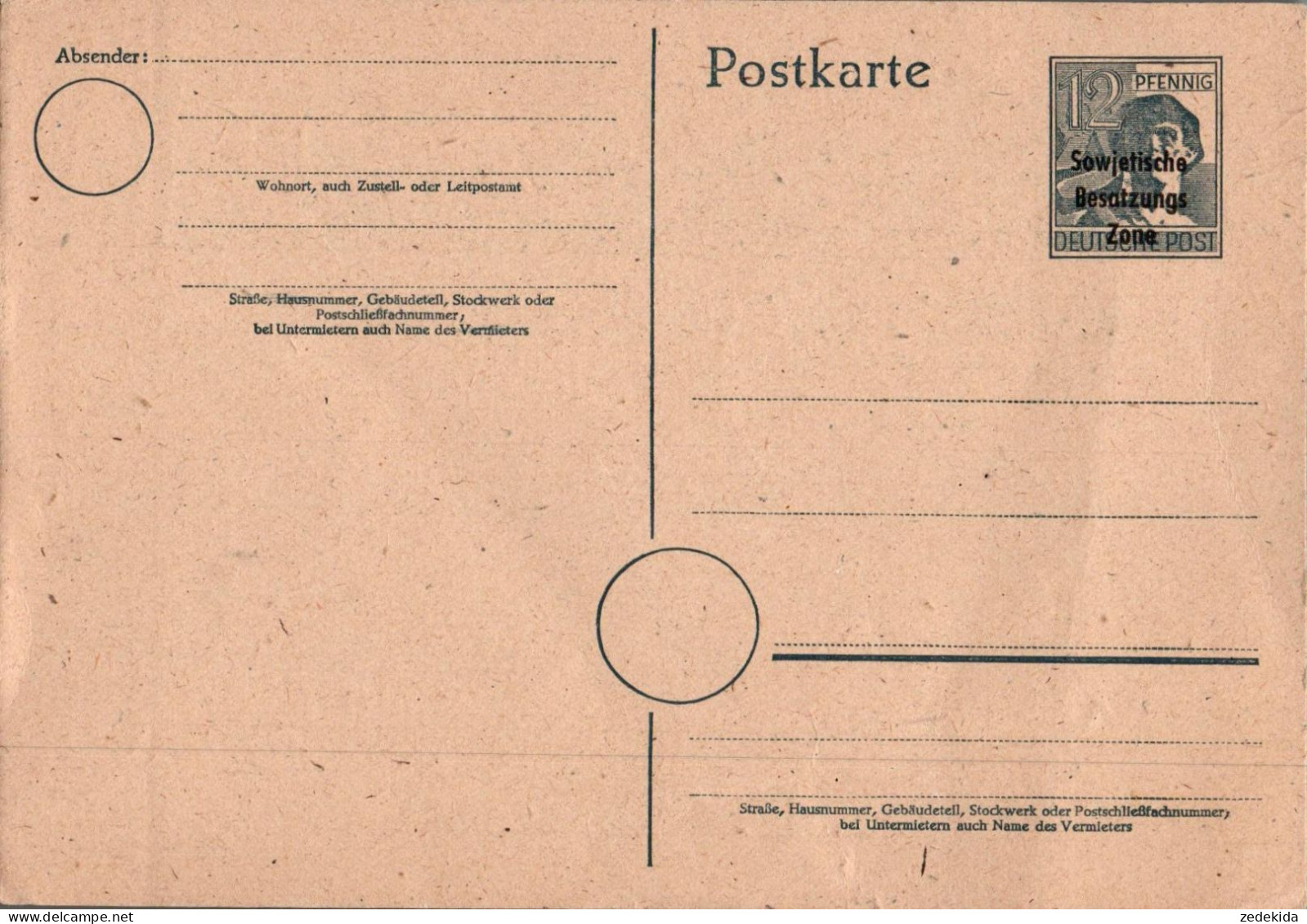 H0022 - SBZ Ganzsache - Entiers Postaux